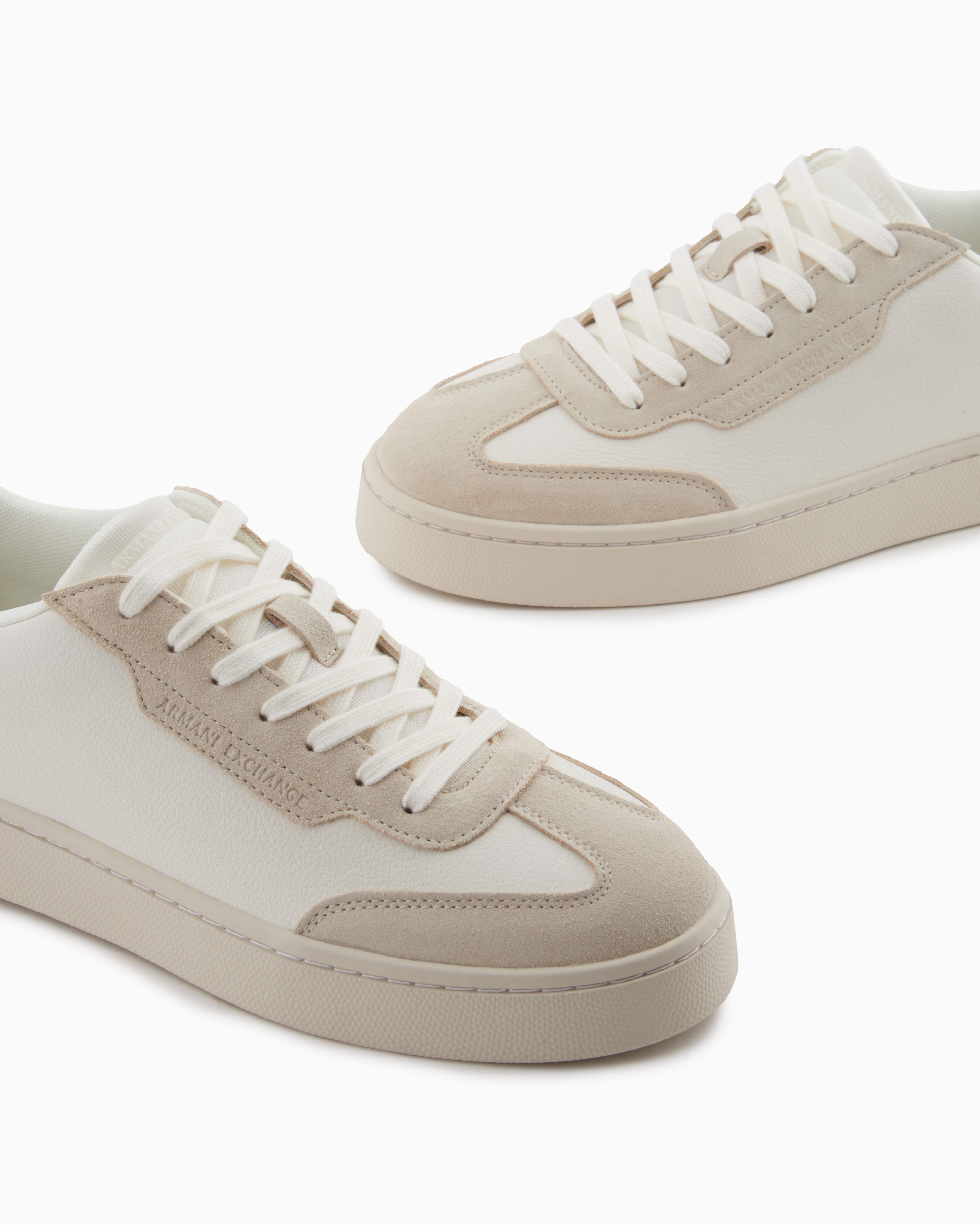 Armani Exchange - Sneakers with contrasting inserts, Man, Beige, Size: