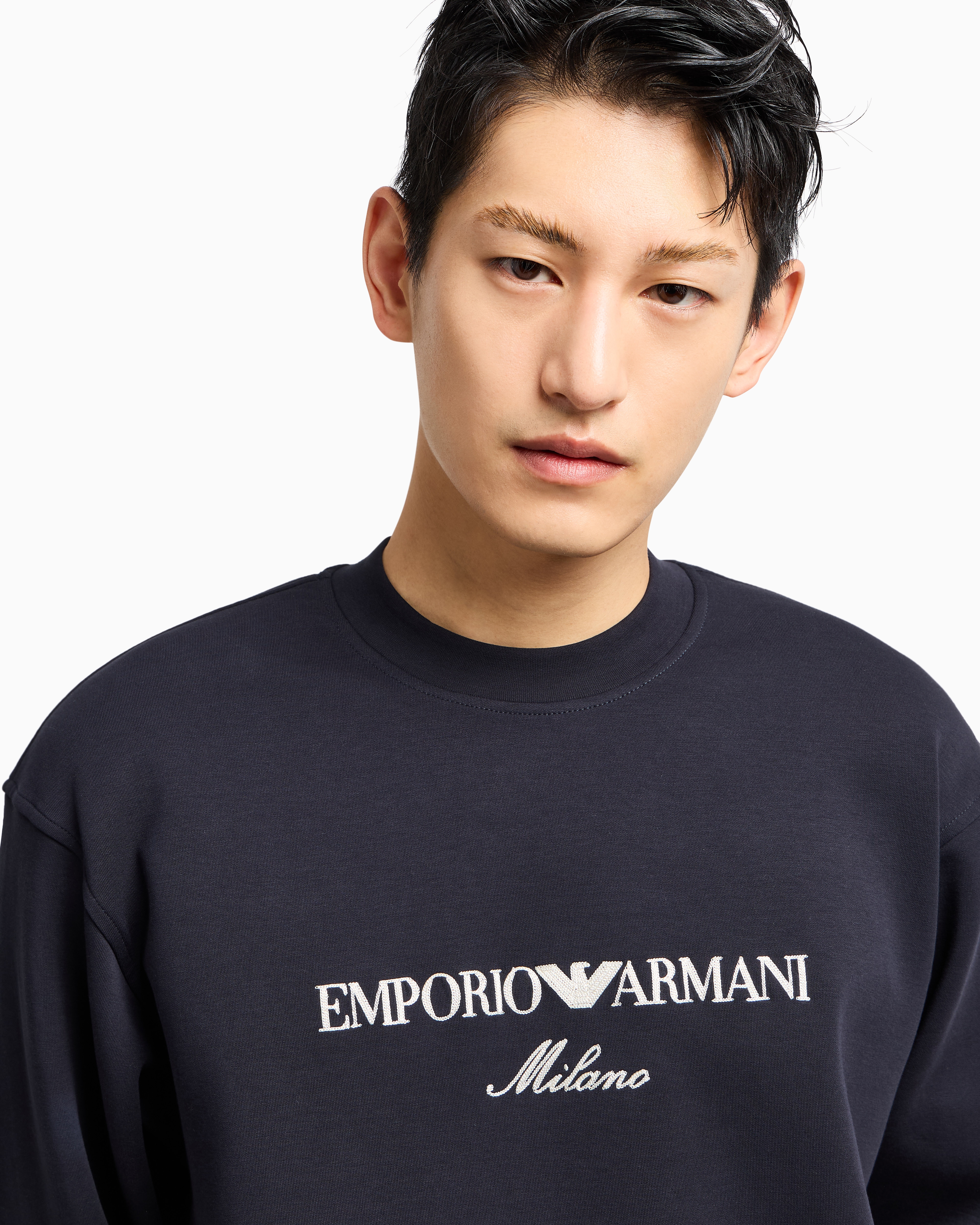 【EMPORIO ARMANI】 M's Embroidered Gradient Logo Sweatshirt undefined