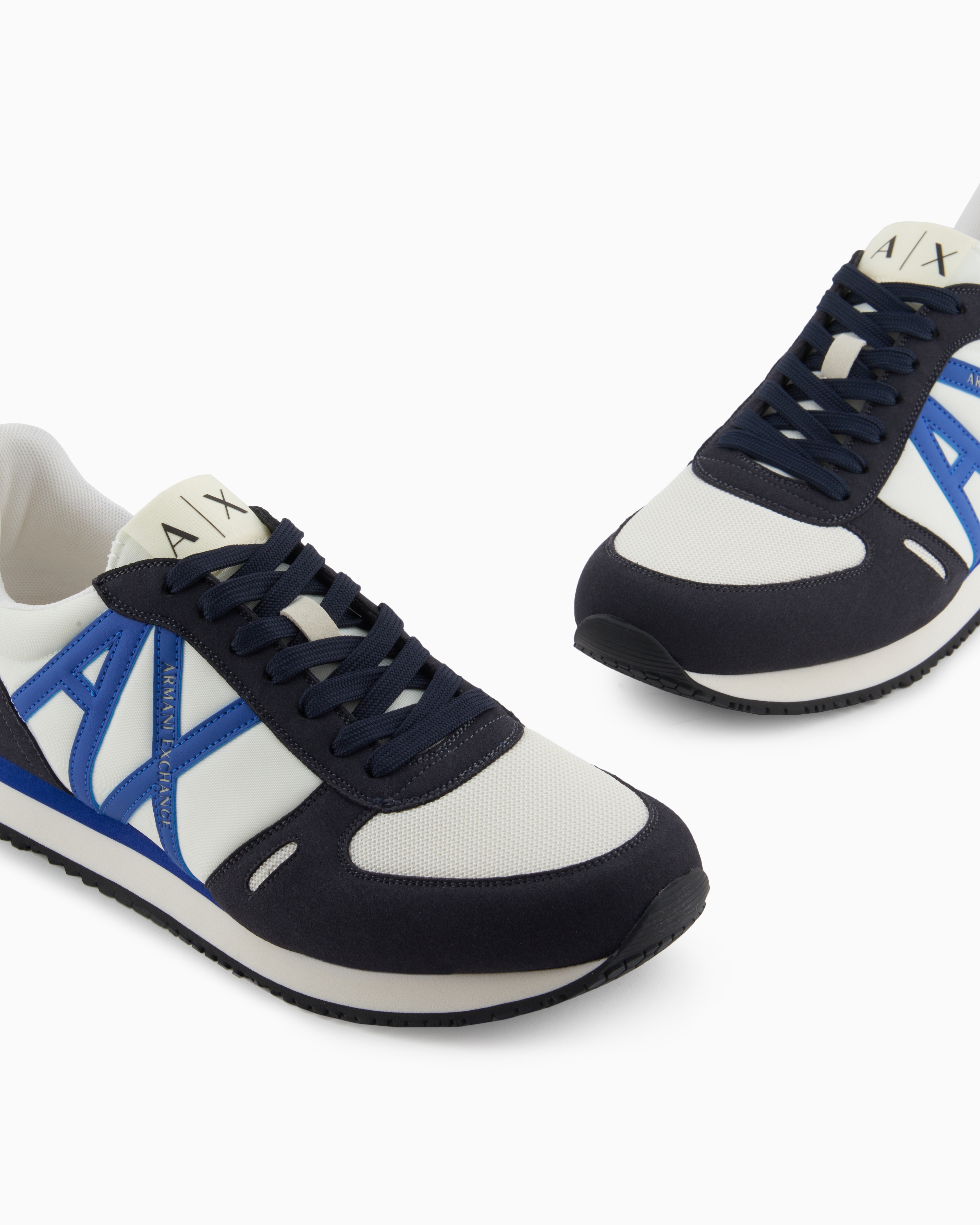 Armani Exchange - Sneakers eco-suede, mesh and nylon, Man, Navy Blue, Size: