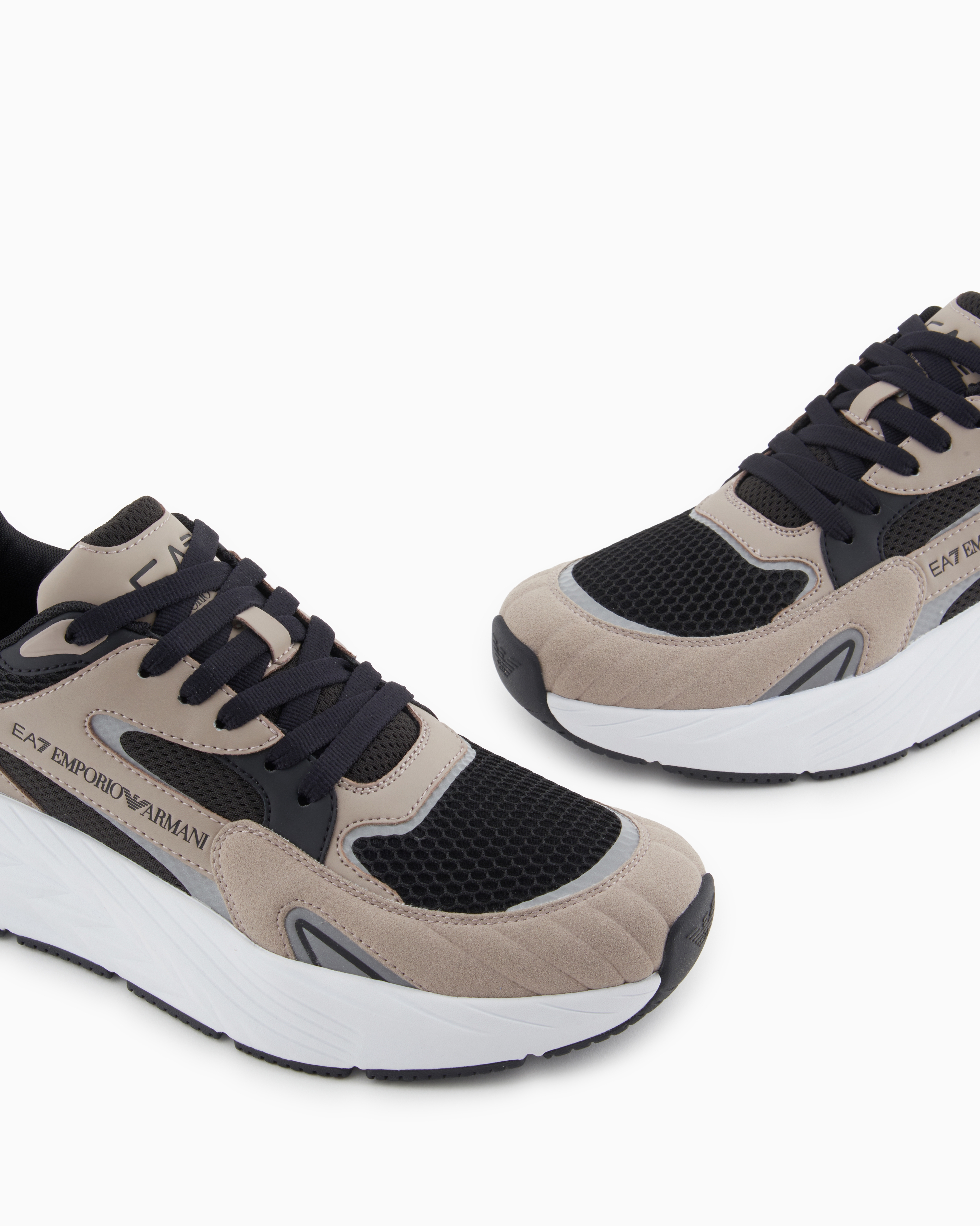 Ea7 Crusher Sonic Mix Sneakers In Beige