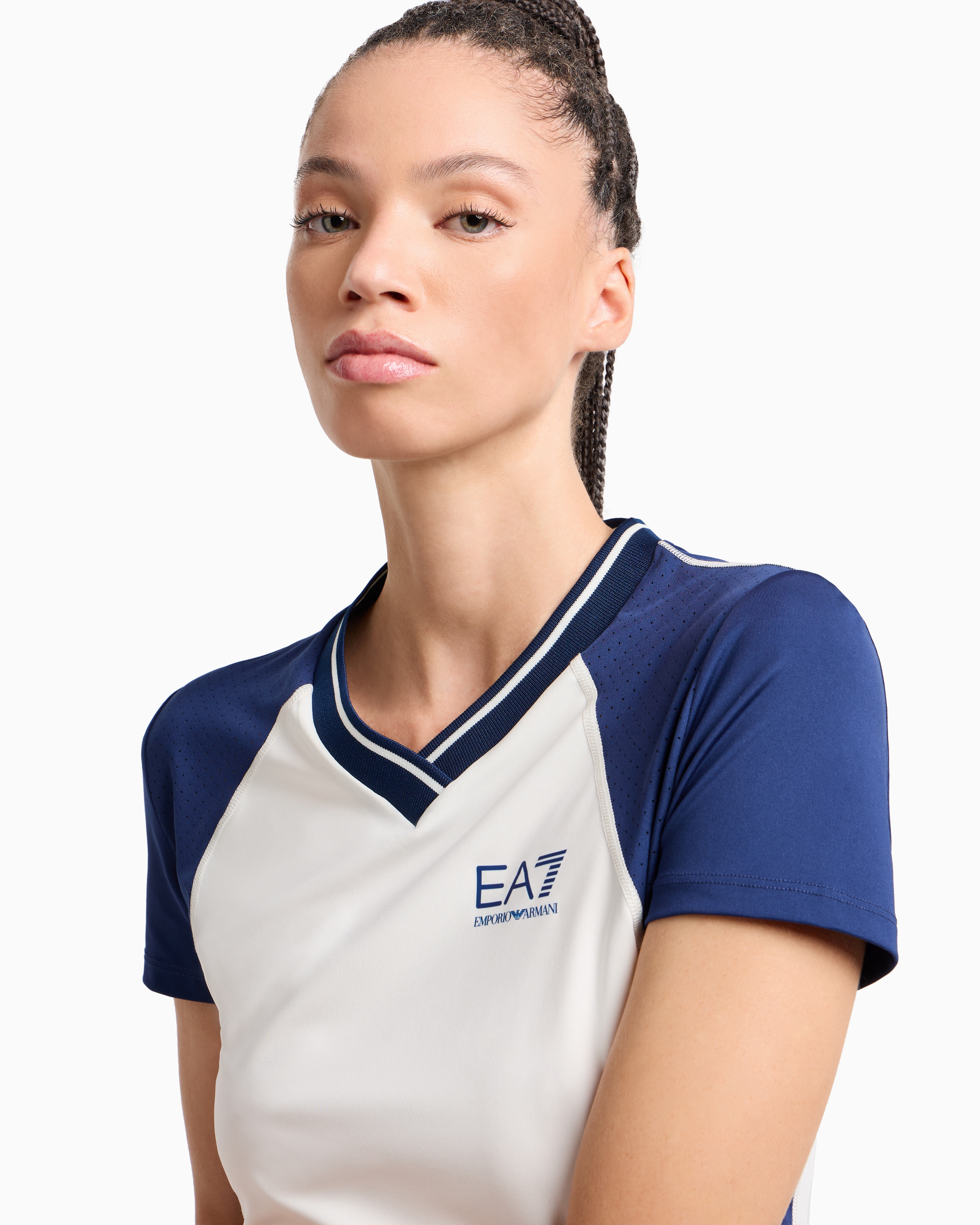 Ea7 Tennis Pro T-shirt In Ventus7 Technical Fabric In White