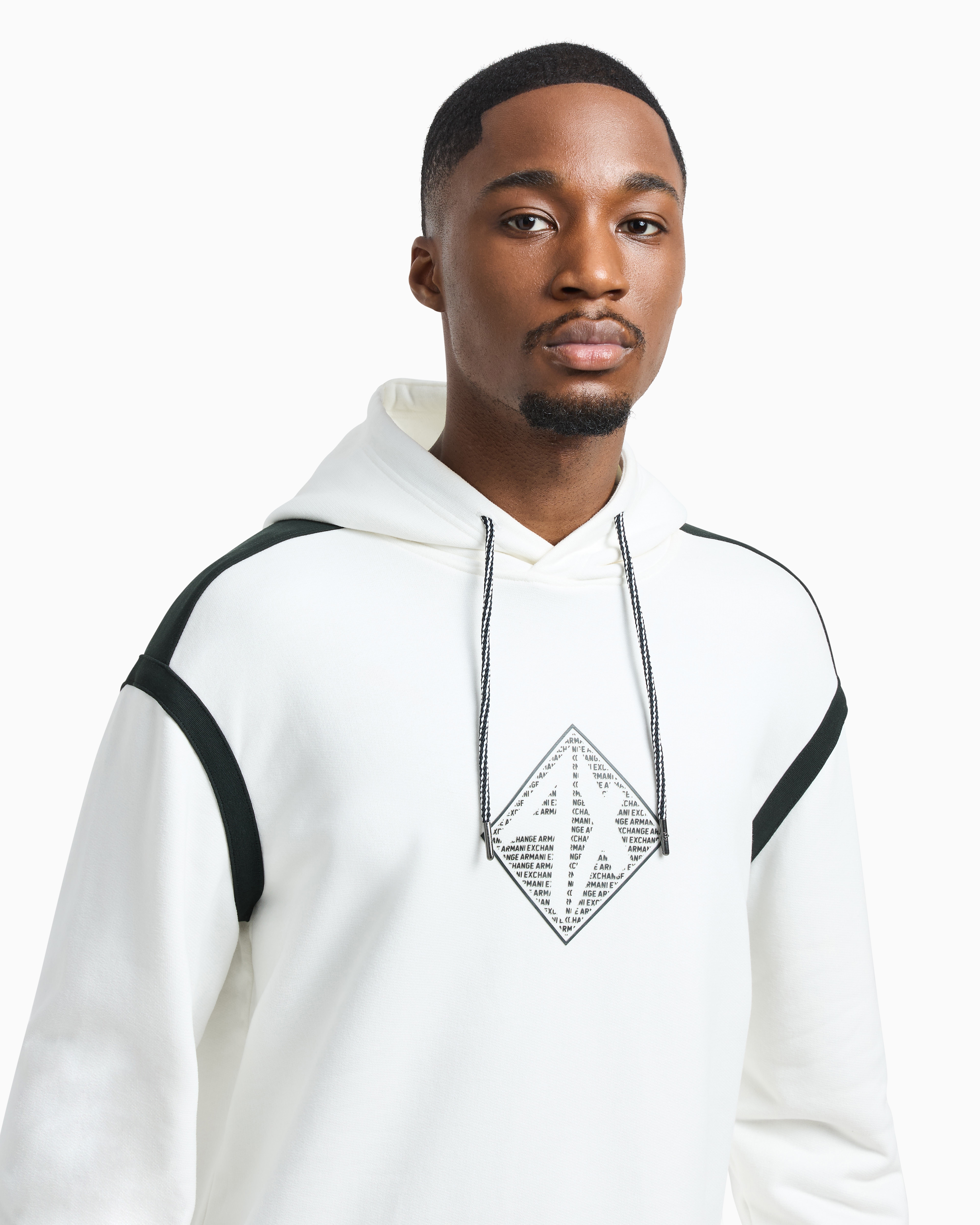 Armani Exchange - Hoodie with maxi logo on the chest, Man, White, Size: