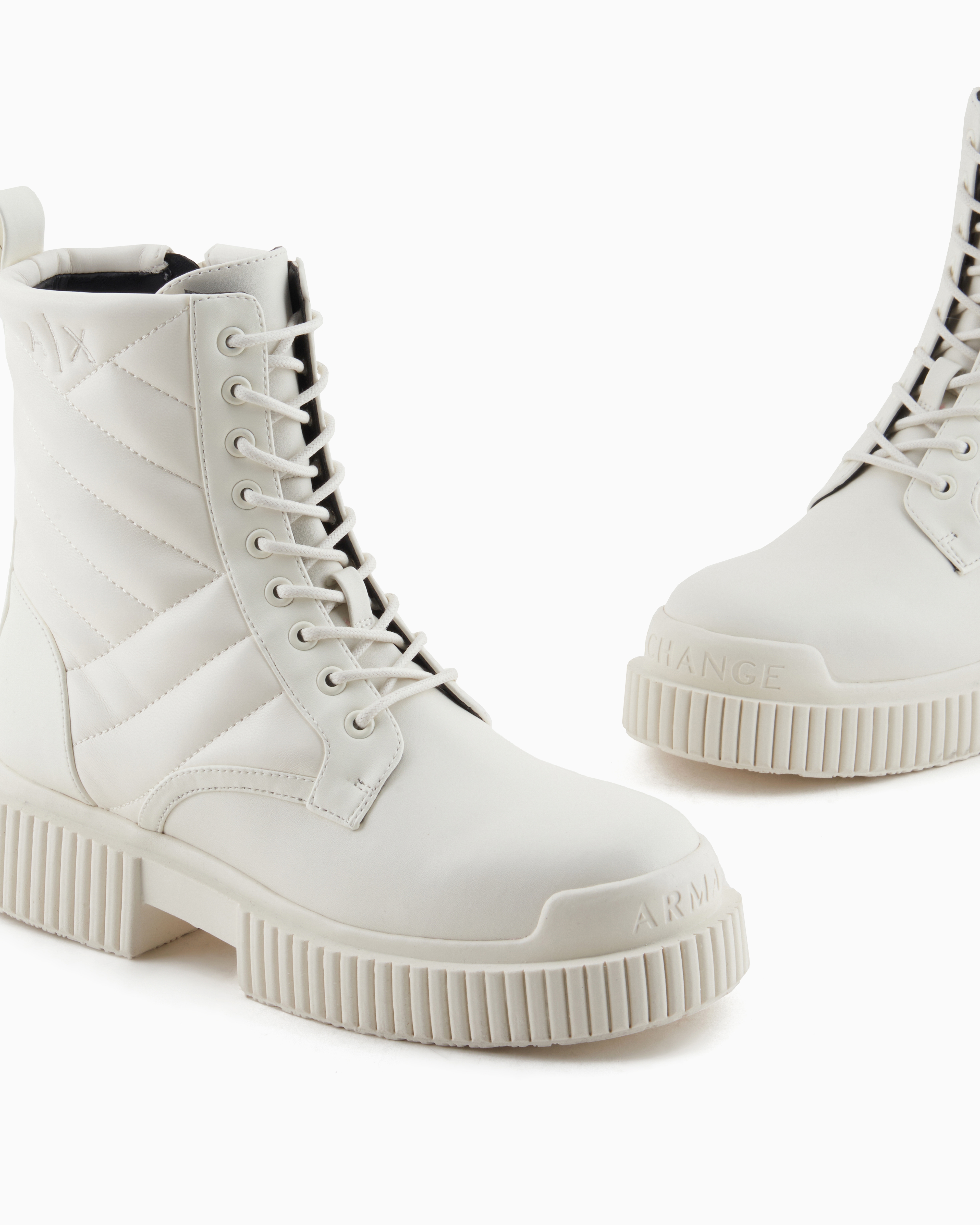 Armani Exchange Booties In White