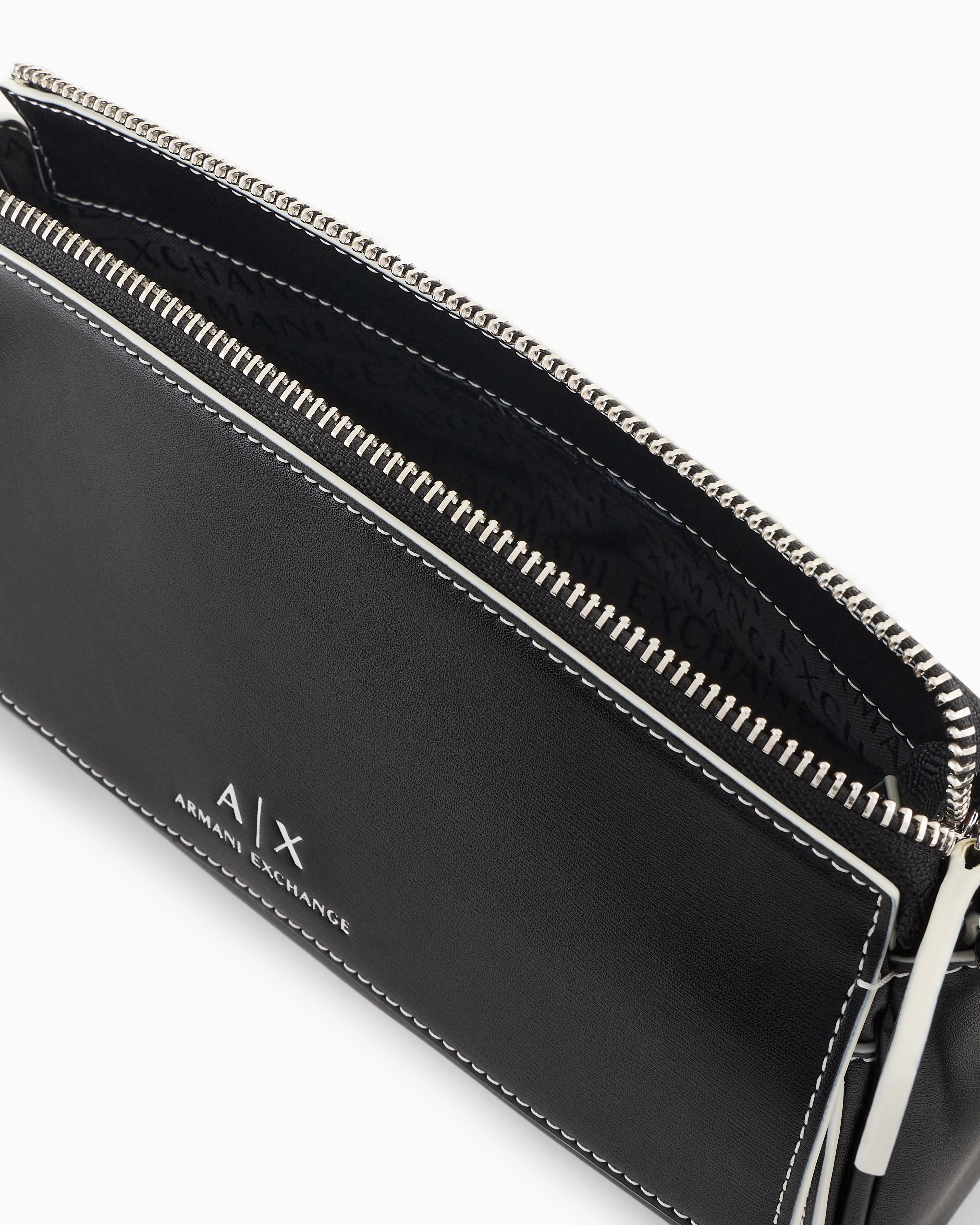 Armani Exchange Asv Lock Shoulder Bag In Black