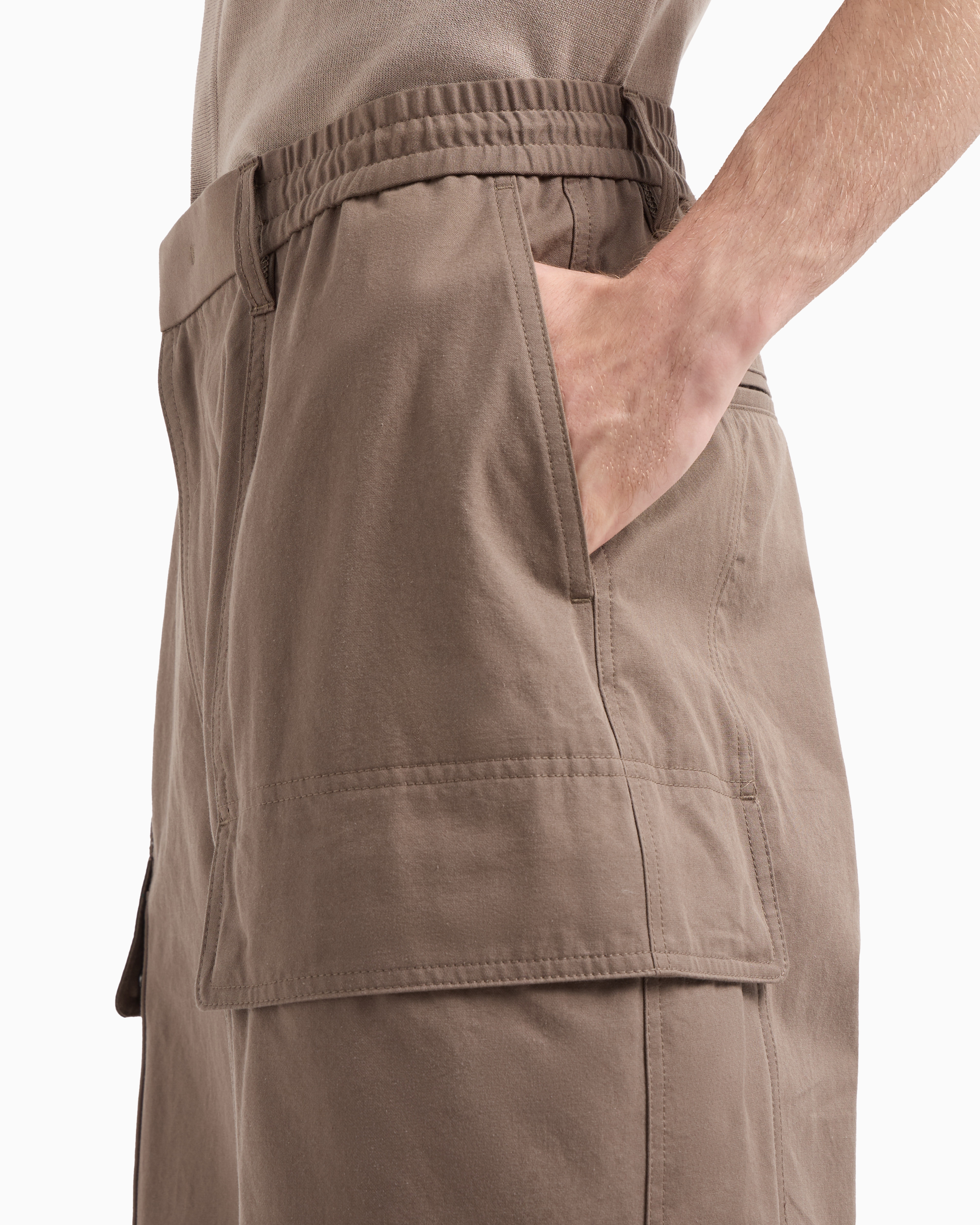 EMPORIO ARMANI COTTON CARGO TROUSERS