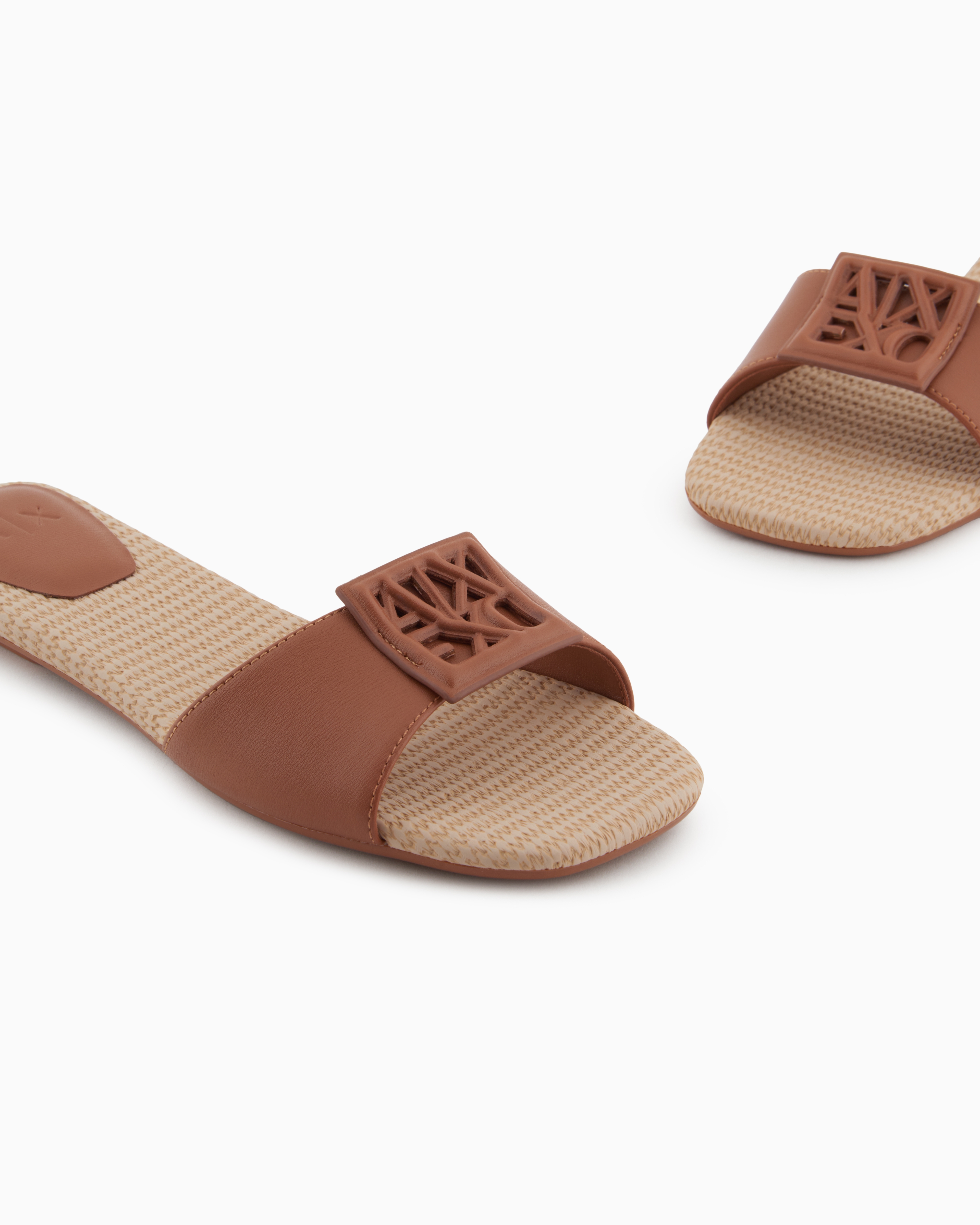 Armani Exchange Sandals In Camel