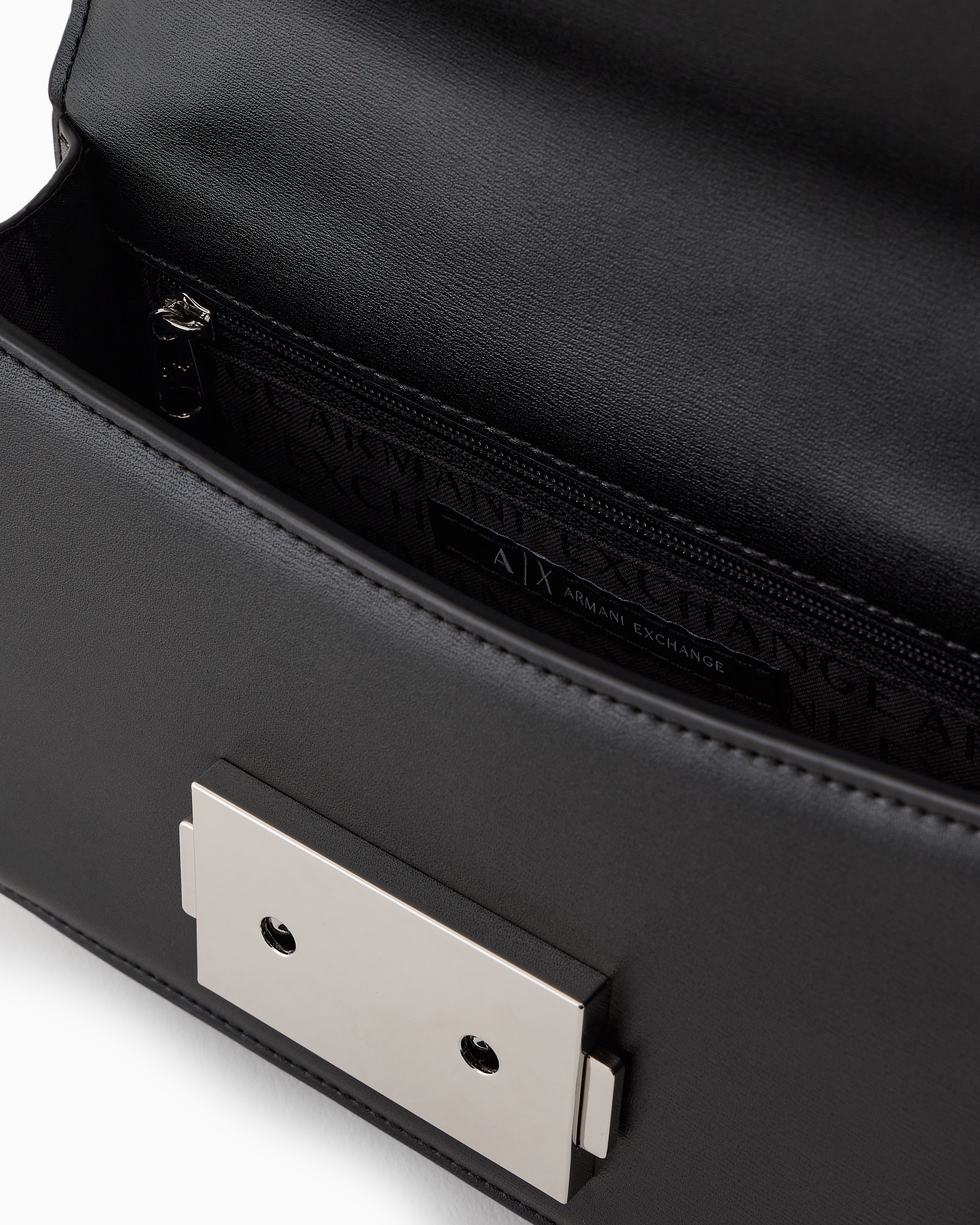 Armani Exchange Logo Plaque Cross Bag In Black