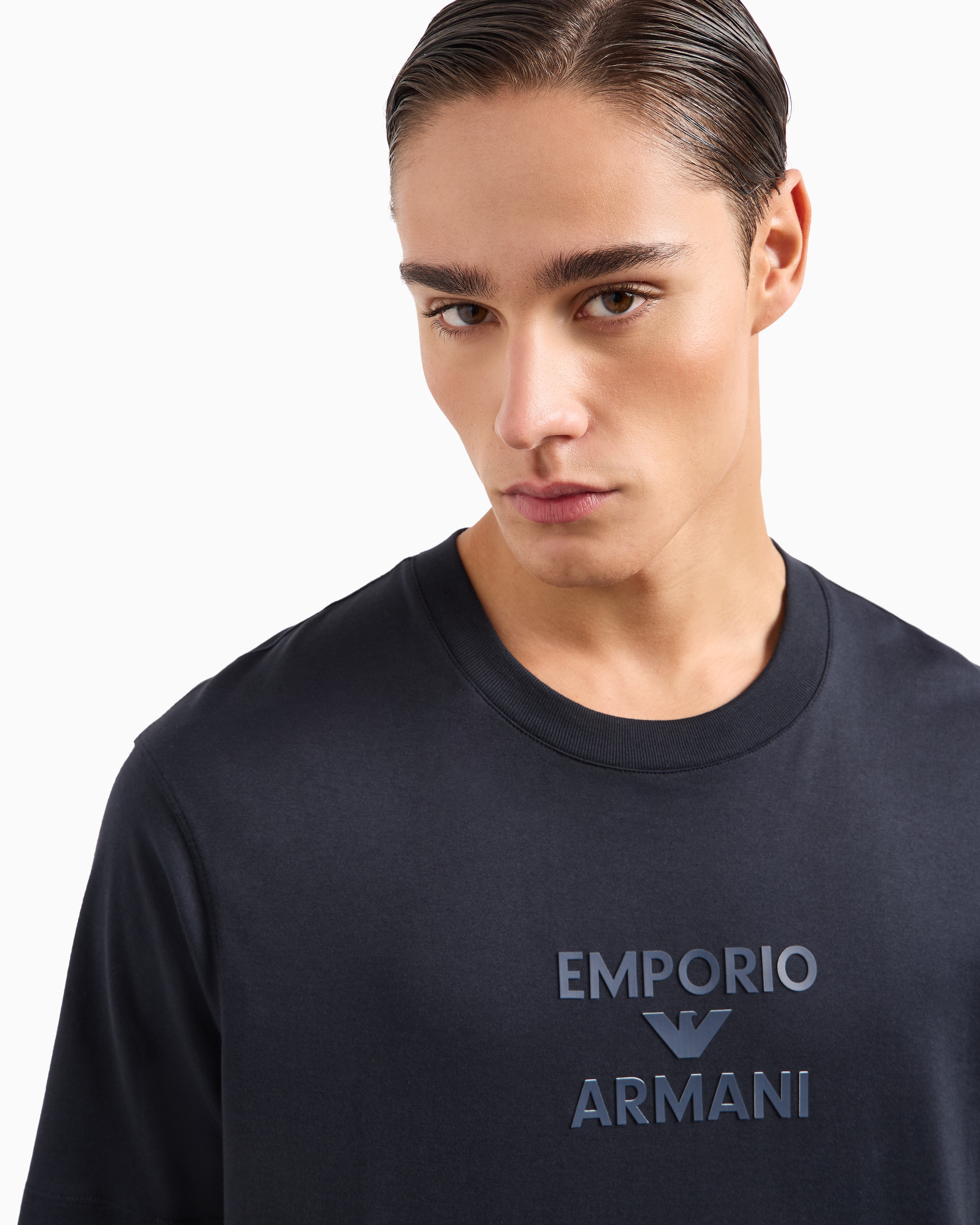 ASV Jersey T-shirt with rubberised logo | Emporio Armani