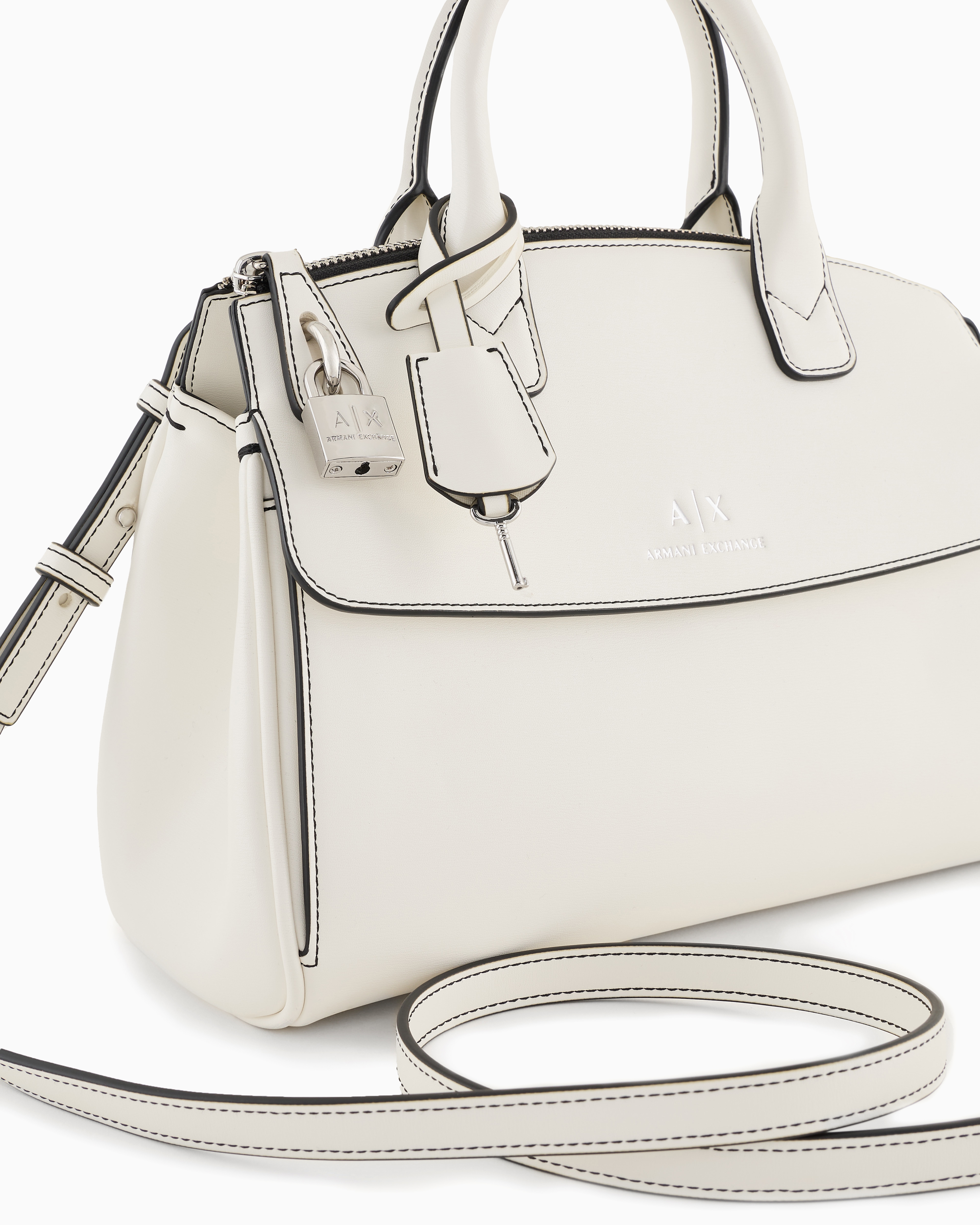Armani Exchange Asv Handbag Trunk In White