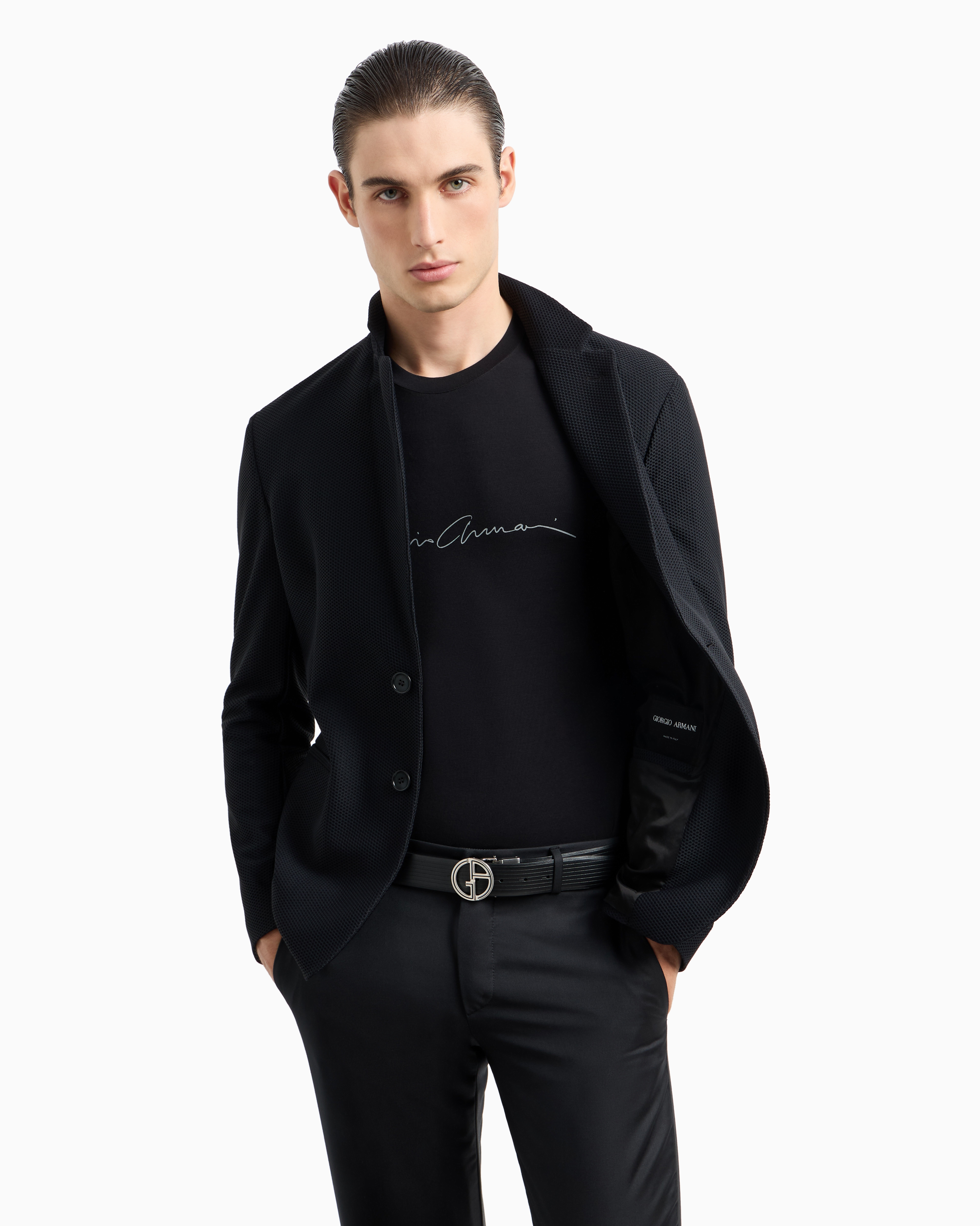 Tシャツ・カットソー Giorgio Armani Viscose T-Shirt Icon Crew-neck T-shirt in stretch viscose jersey | Giorgio