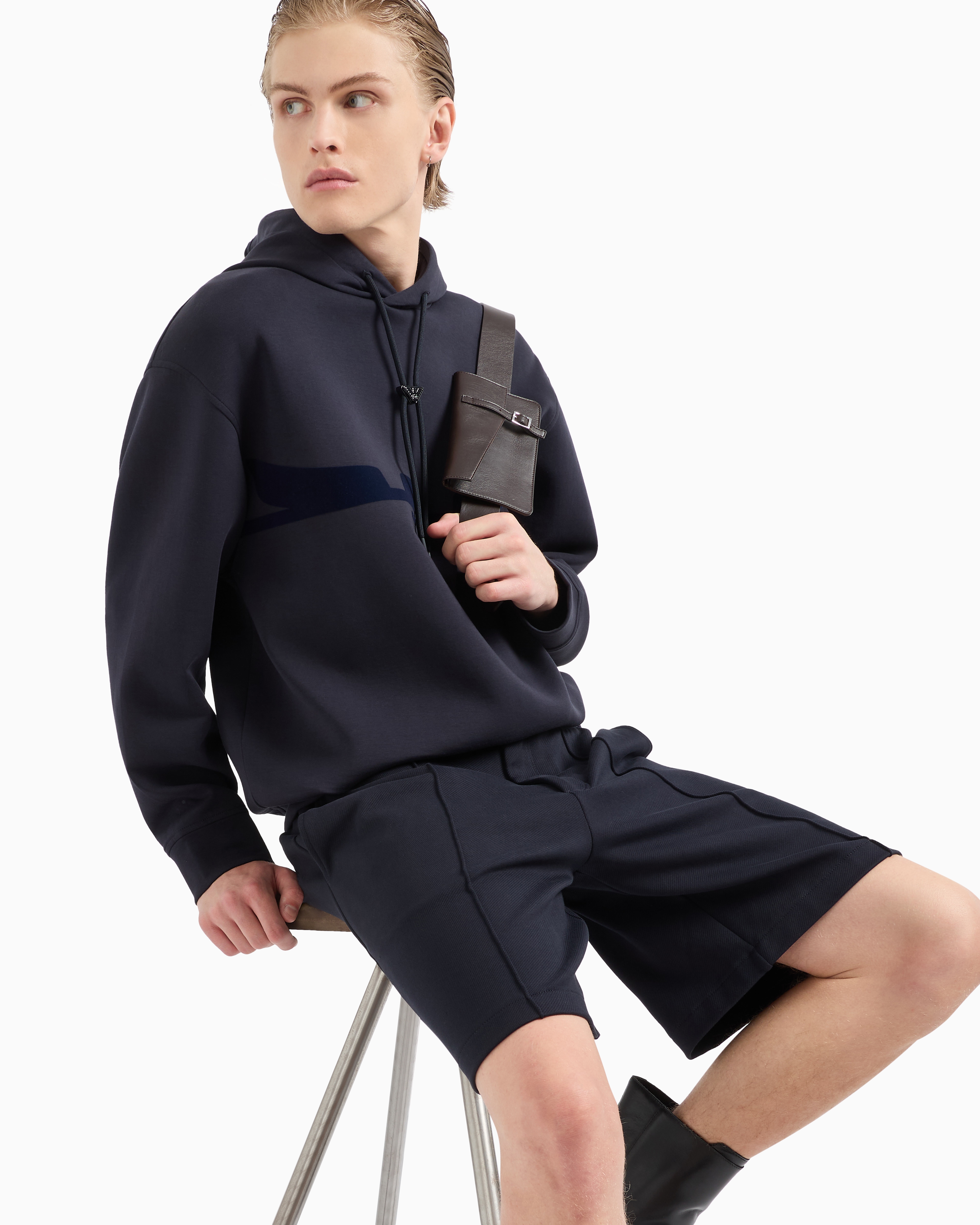 EMPORIO ARMANI▼ASV フロックプリント フード スウェットシャツ undefined