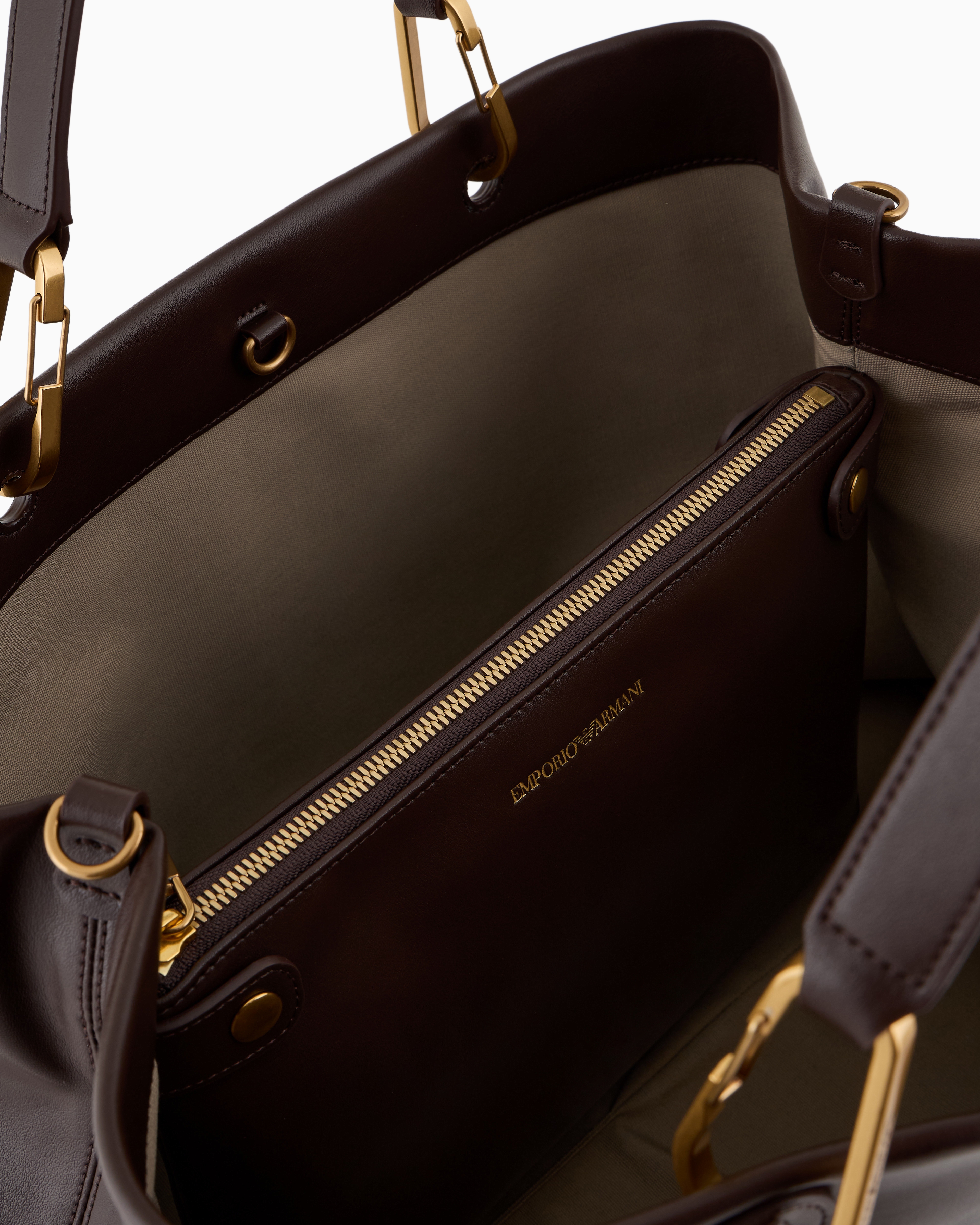 Emporio Armani Shoppers In Brown