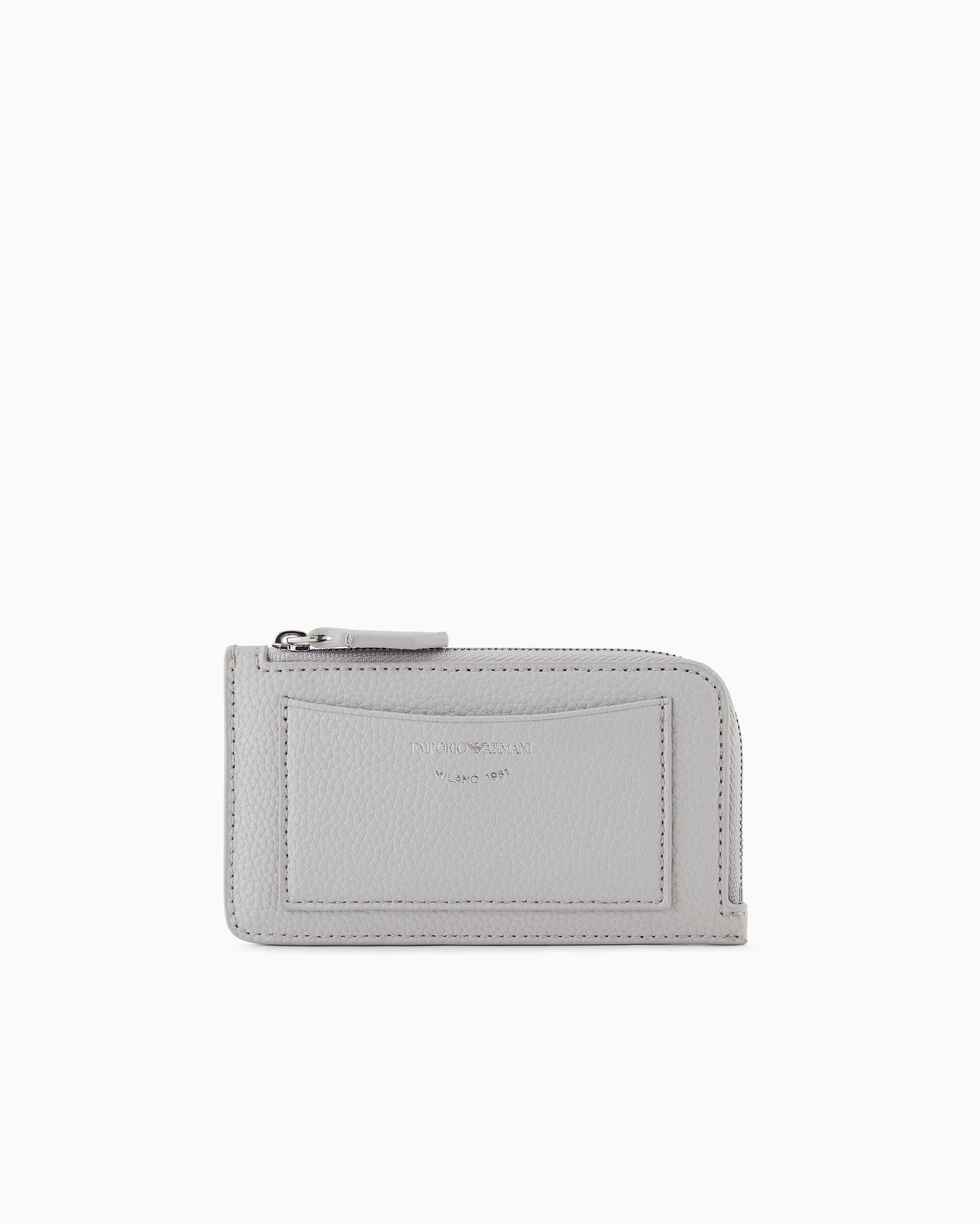 Emporio Armani Kartenetui Myea Mit Rundum-reissverschluss Und Hirsch-print In Grau