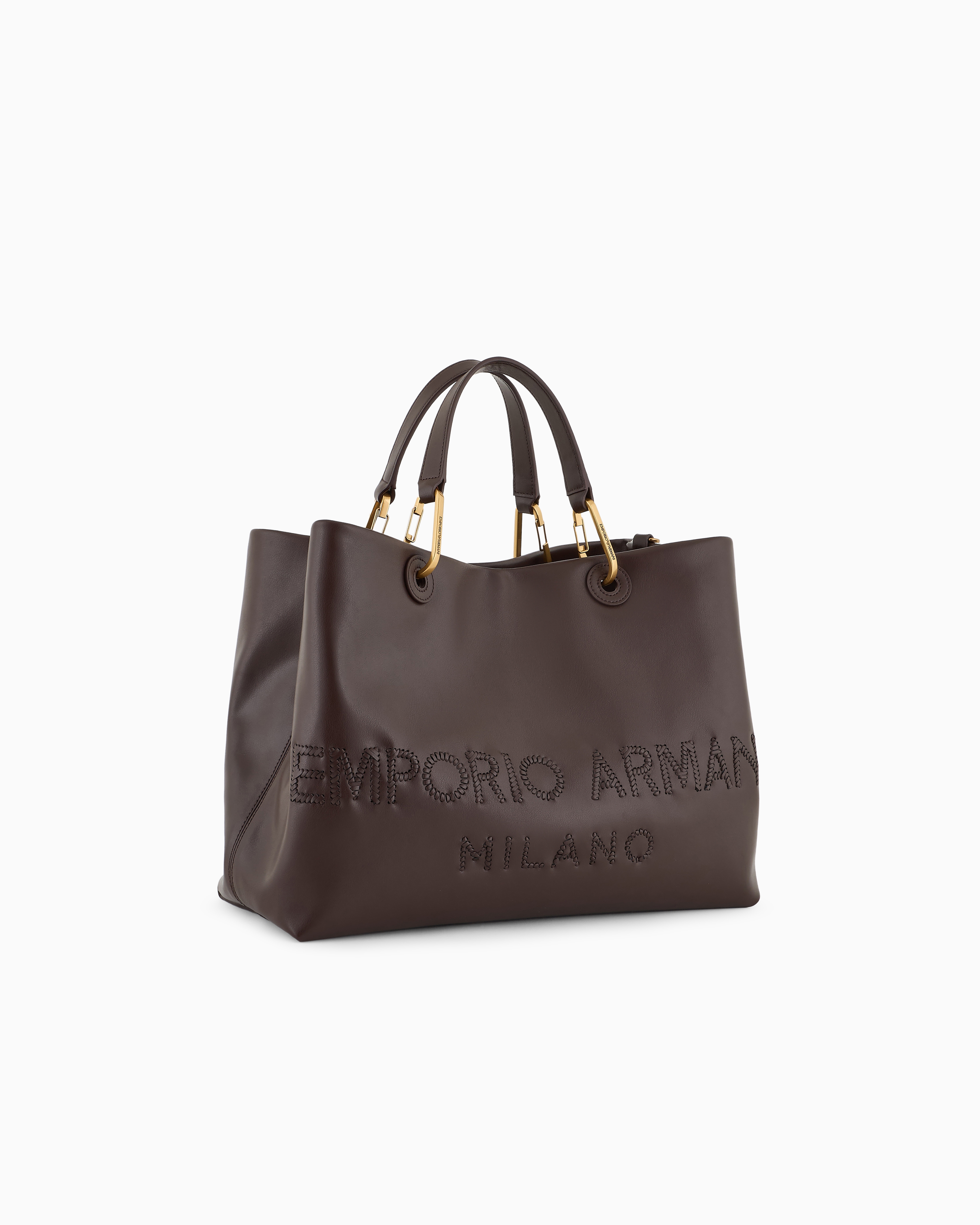 Emporio Armani Shoppers In Brown