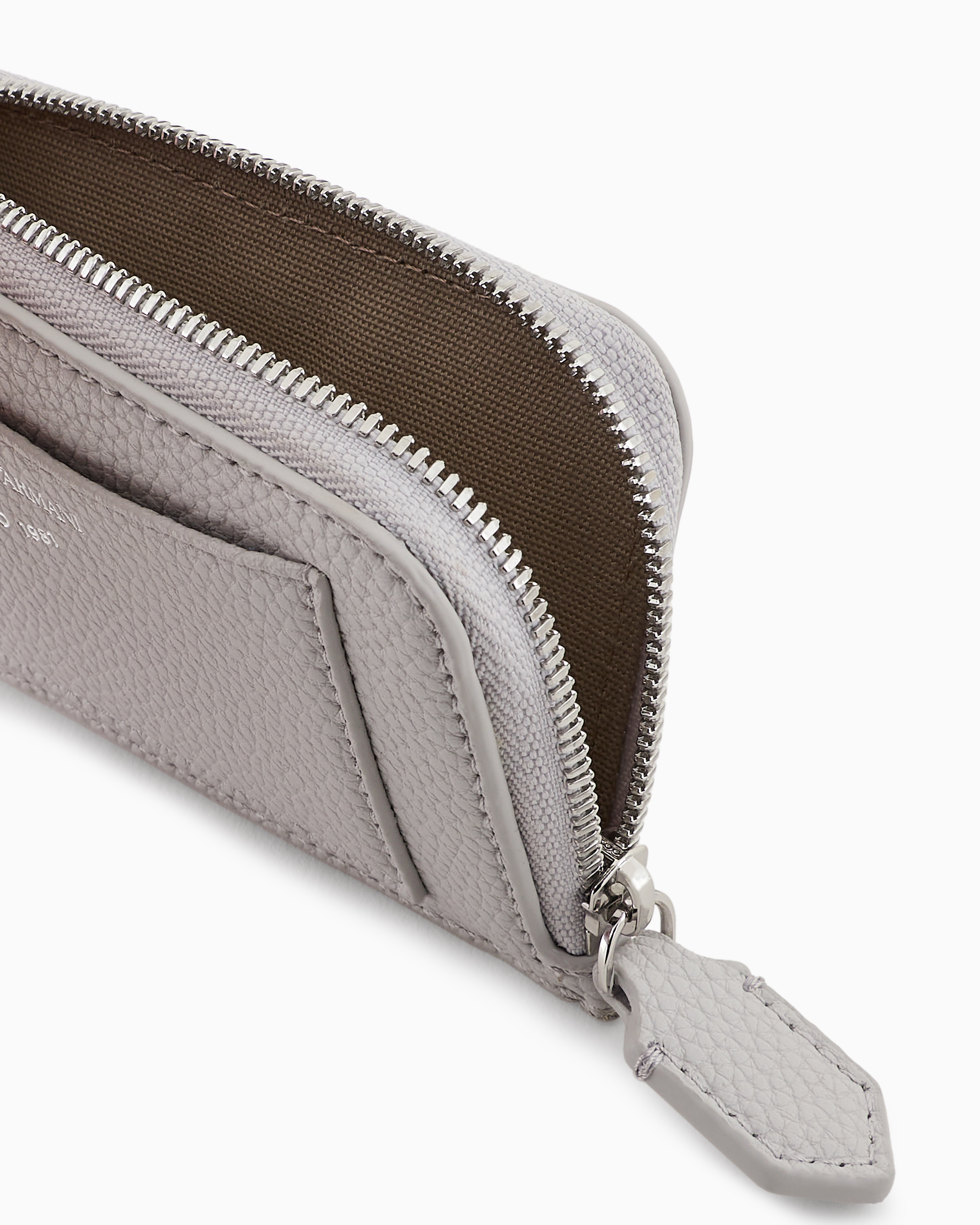 Emporio Armani Kartenetui Myea Mit Rundum-reissverschluss Und Hirsch-print In Grau