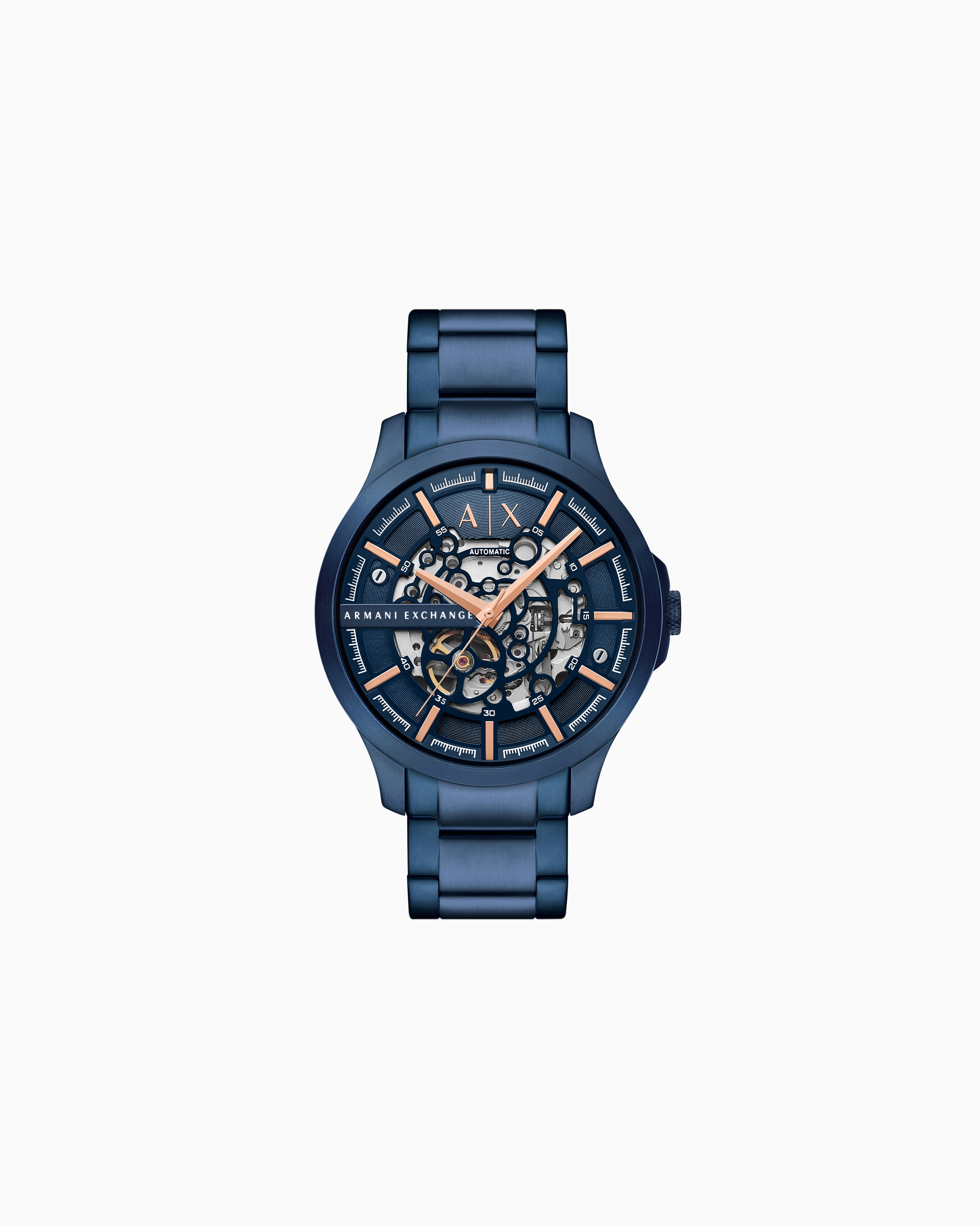 Armani Exchange Multifunction Blue Stainless Steel Watch In Multicoloured