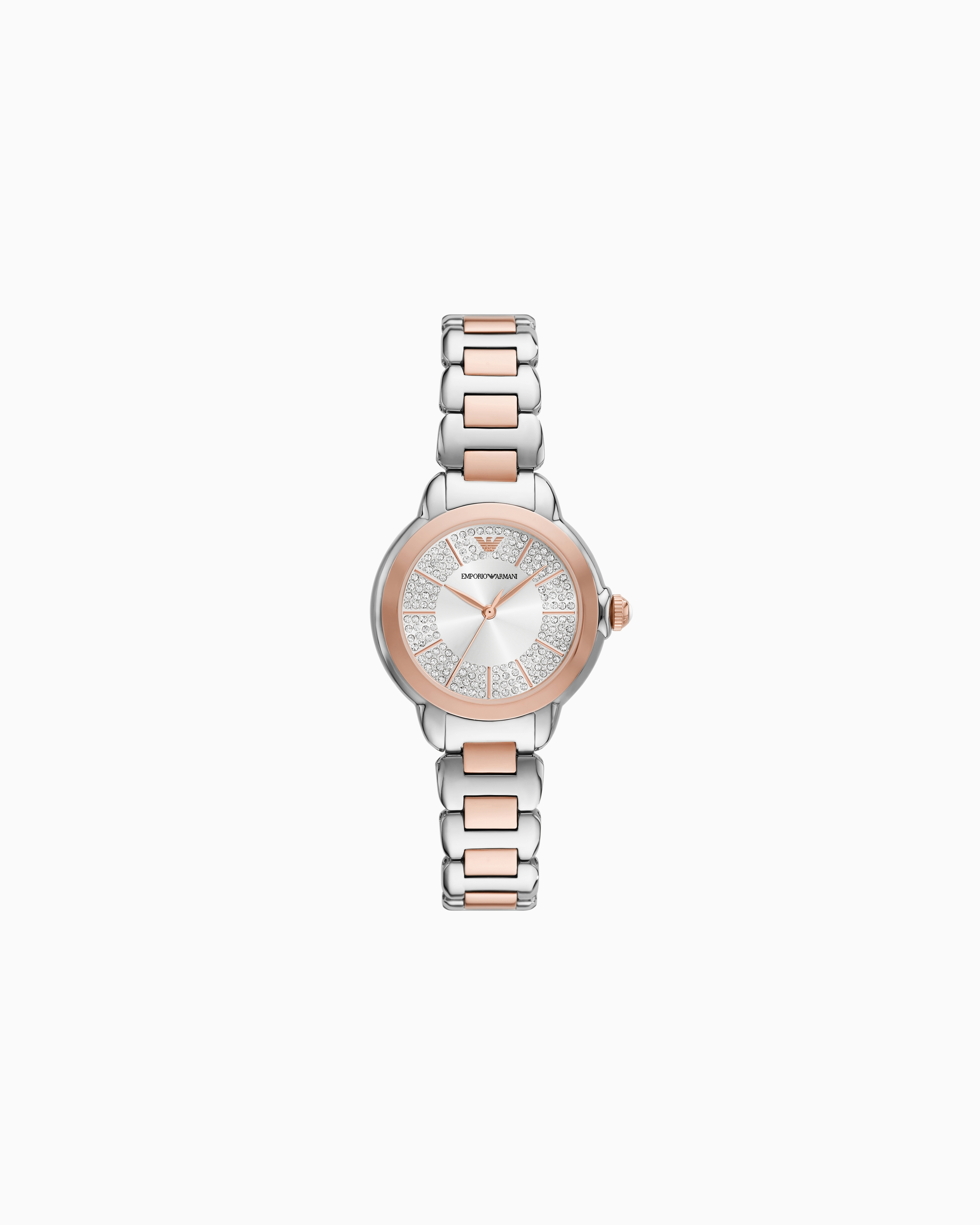 Emporio Armani Three-hand Two-tone Stainless Steel Watch In Multicoloured