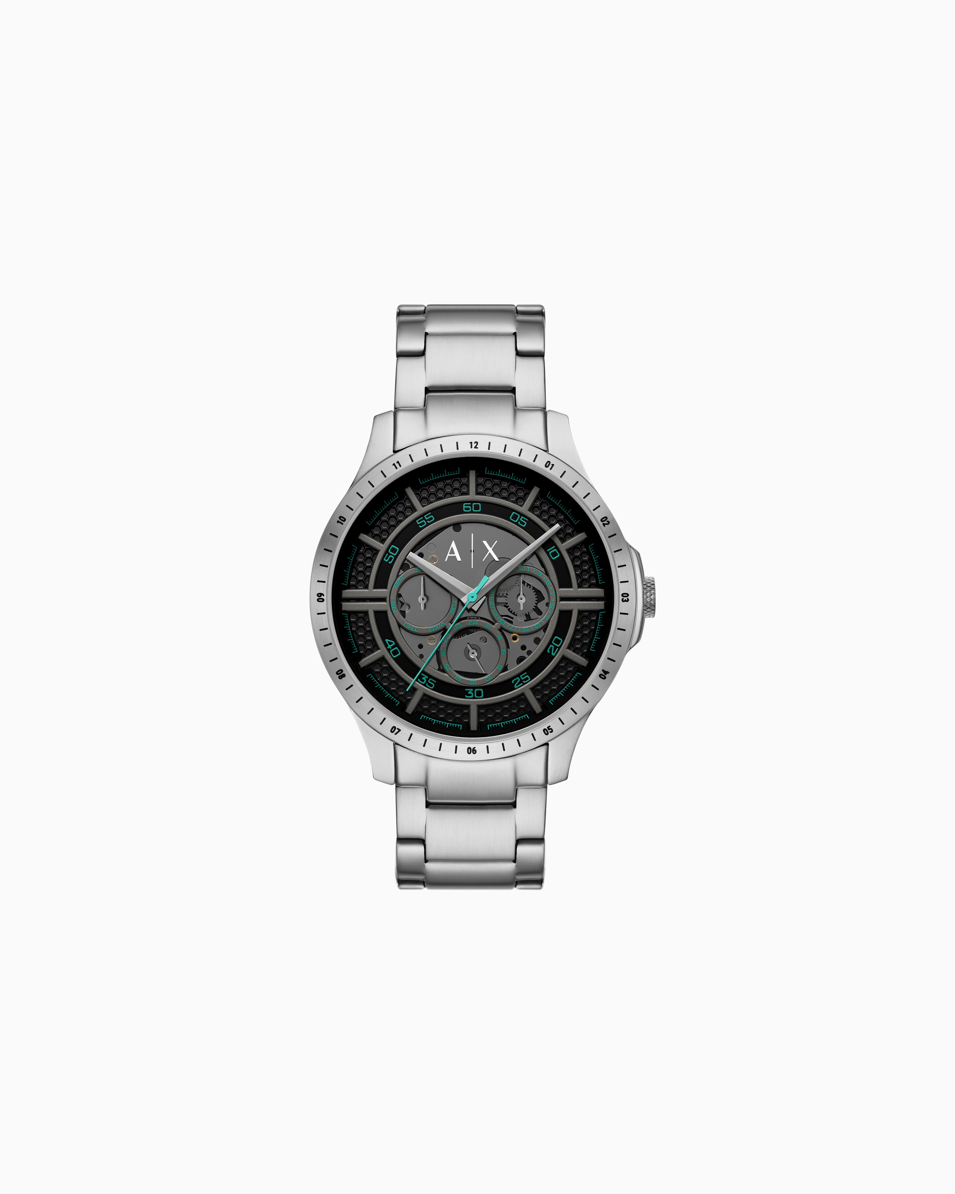 Armani Exchange Chronograph Black Stainless Steel Watch In Multicoloured