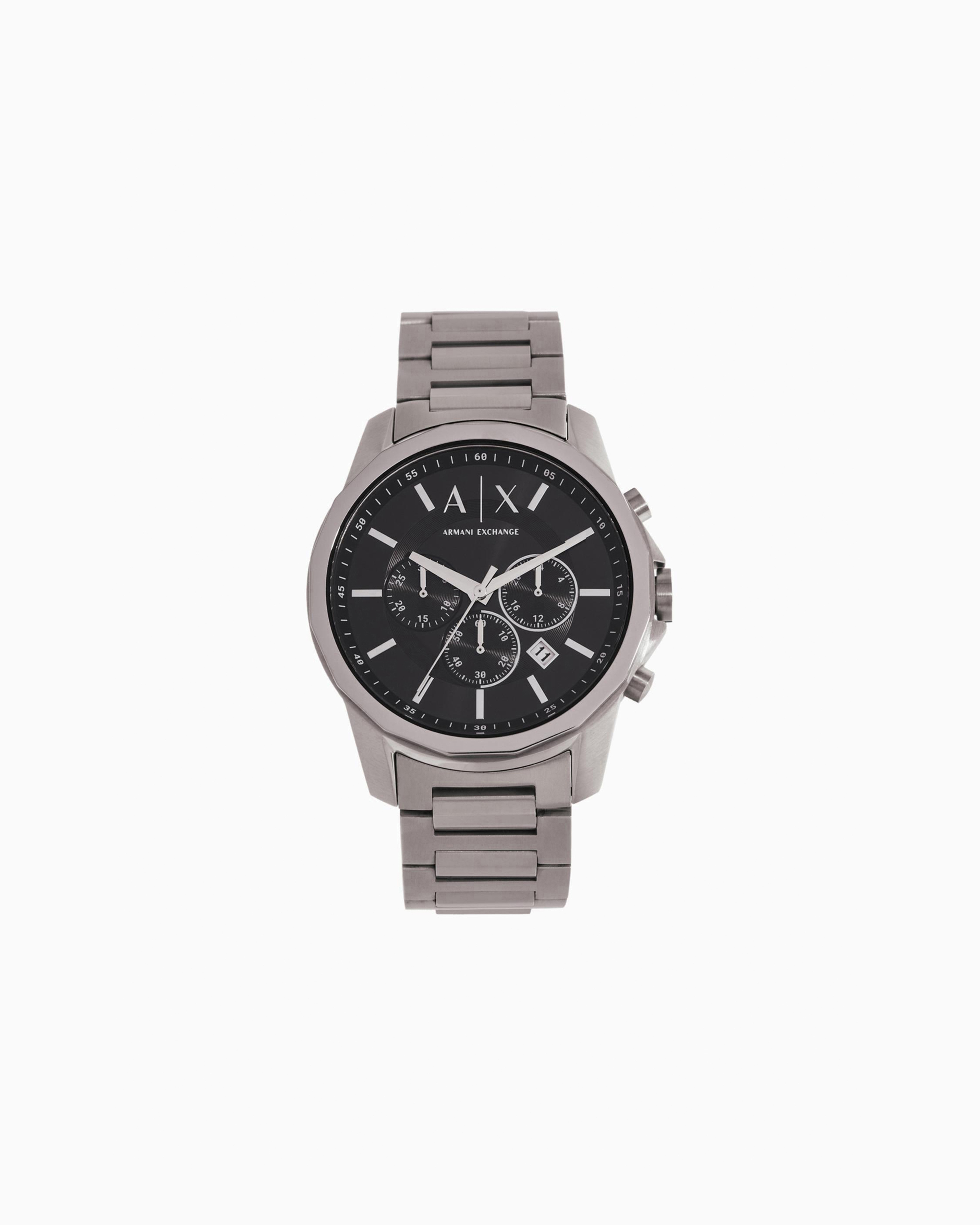 Armani Exchange -  Chronograph Black Stainless Steel Watch, Man, Multicoloured, Size: TU