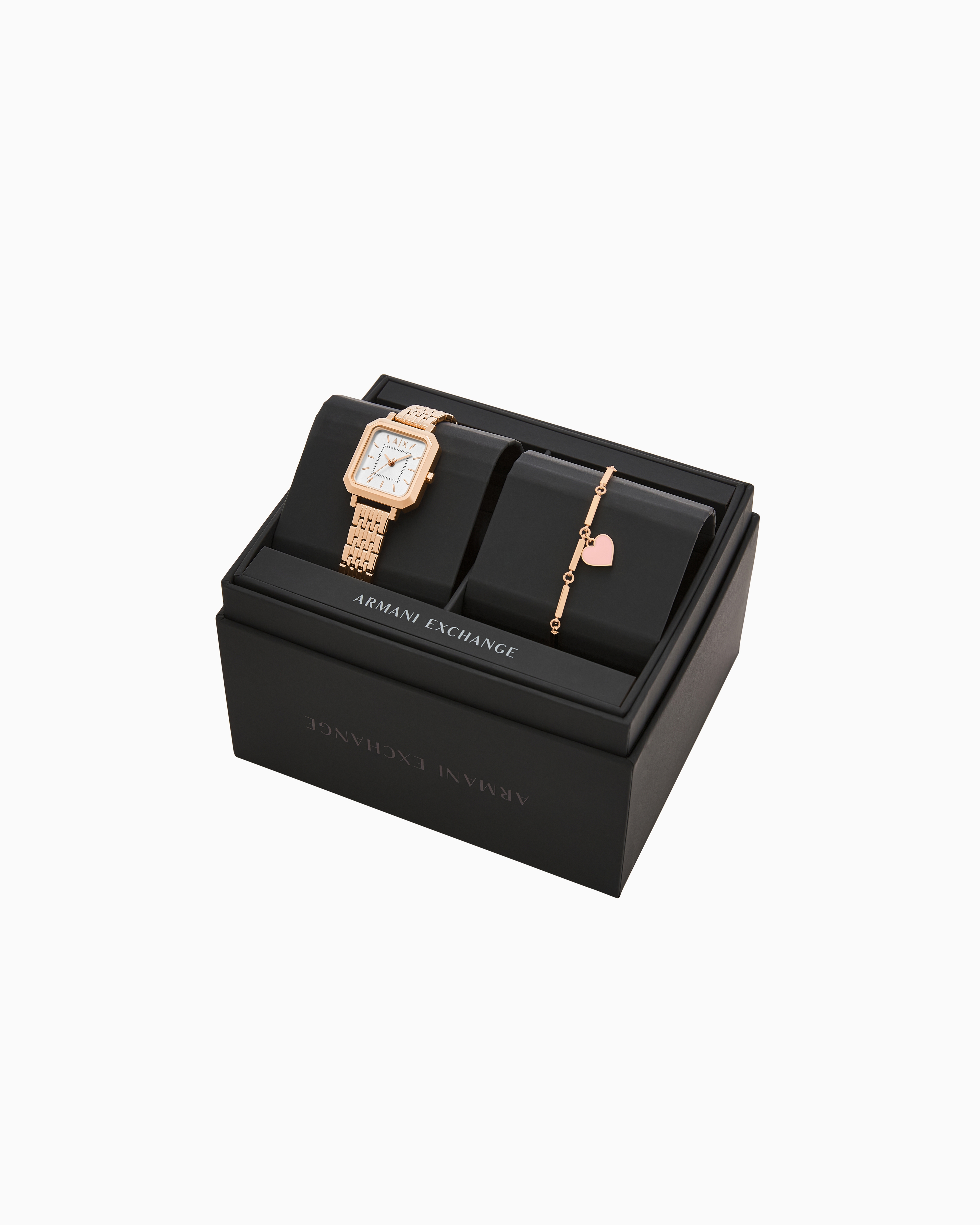 Armani Exchange Three-hand Gold-tone Stainless Steel Watch In Multicoloured
