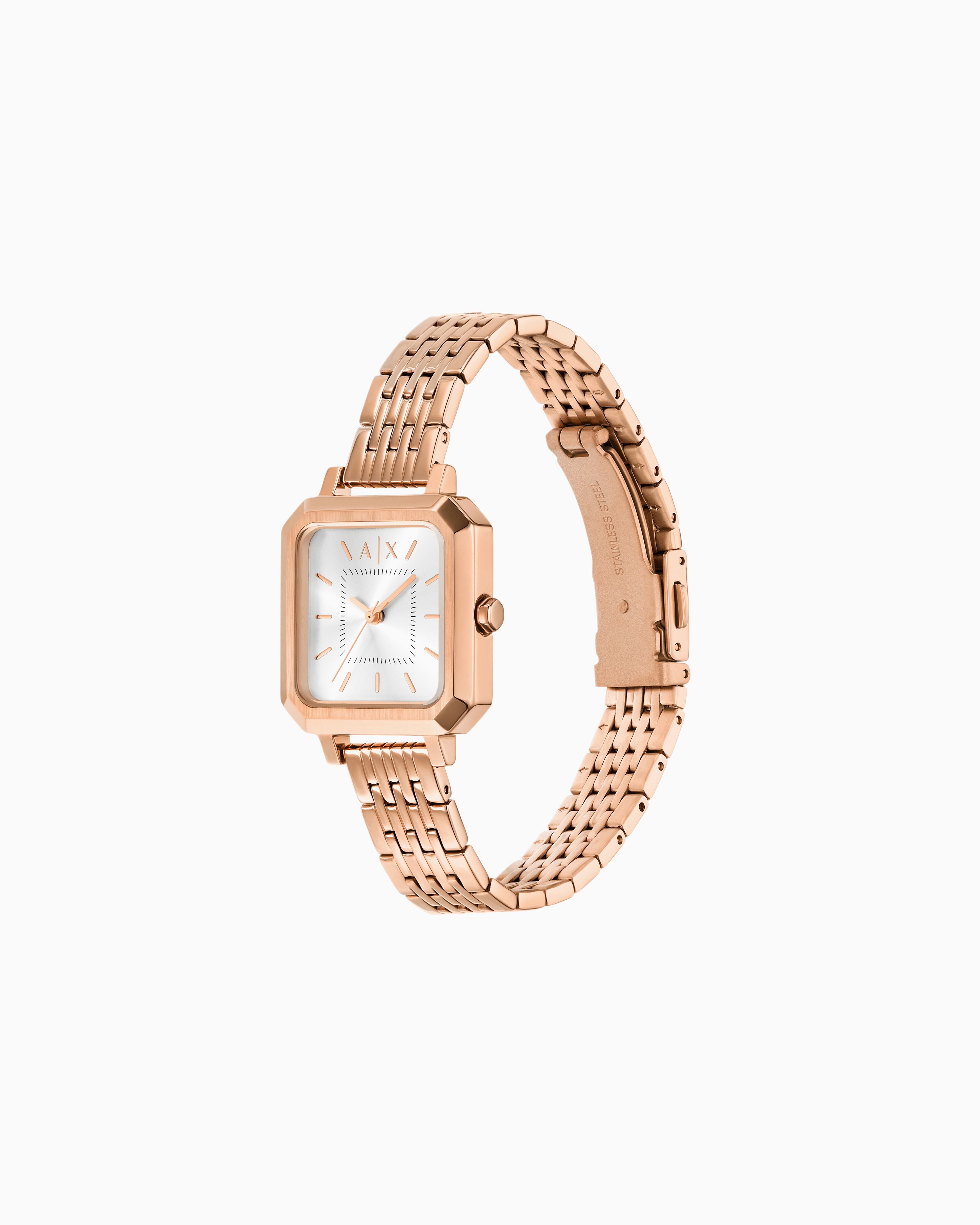 Armani Exchange Three-hand Gold-tone Stainless Steel Watch In Multicoloured