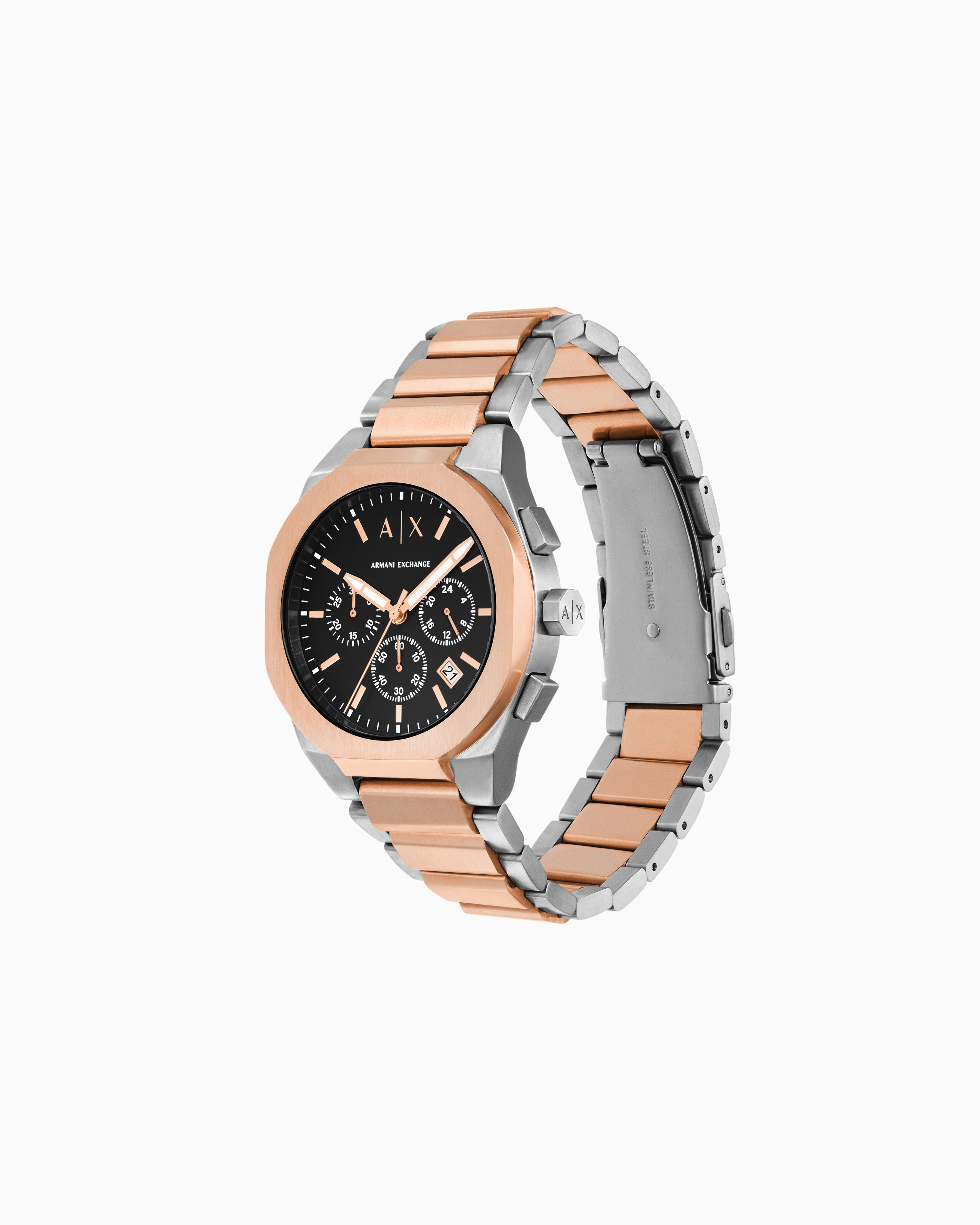 Armani Exchange Three-hand Two-tone Stainless Steel Watch In Multicoloured