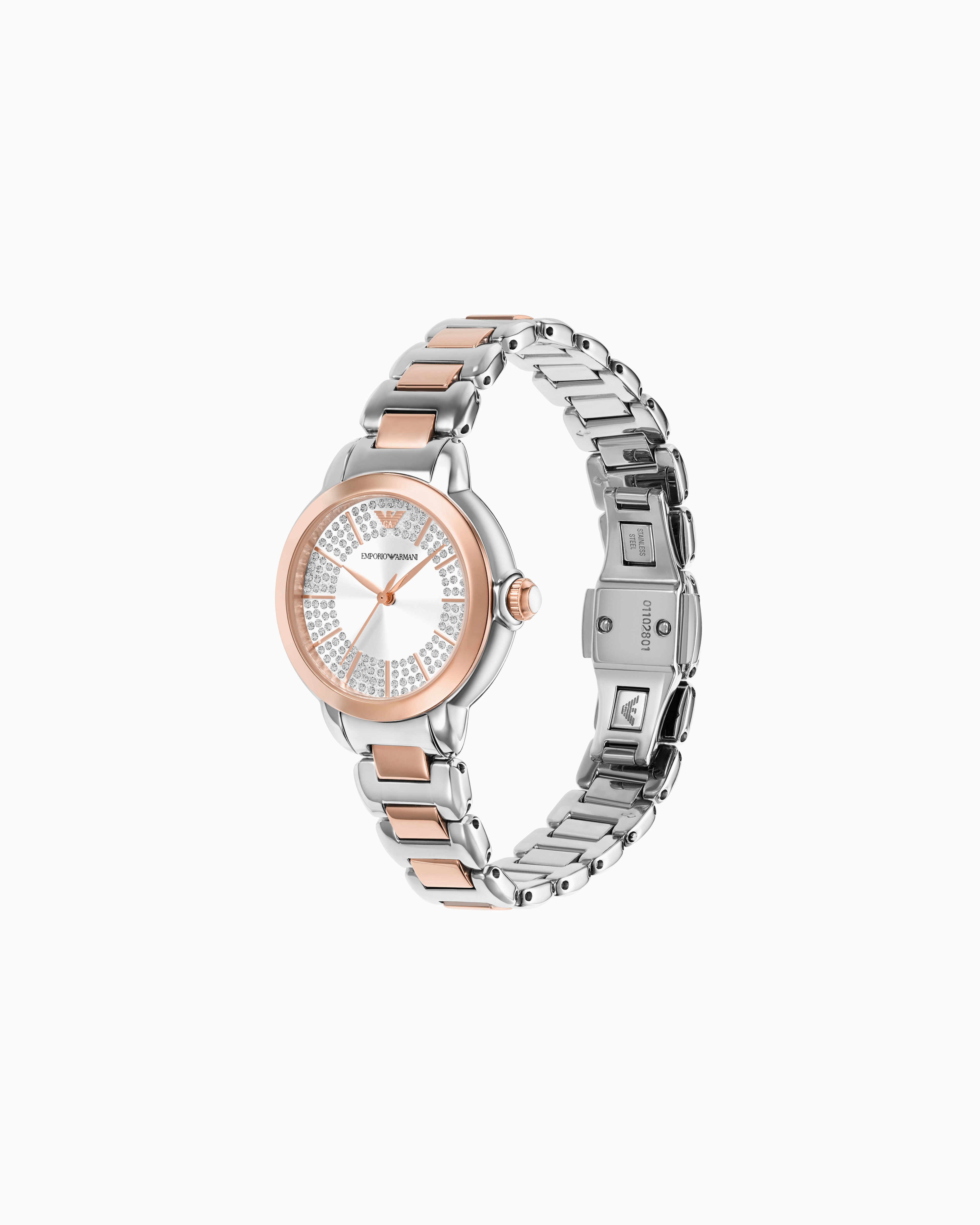 Emporio Armani Three-hand Two-tone Stainless Steel Watch In Multicoloured
