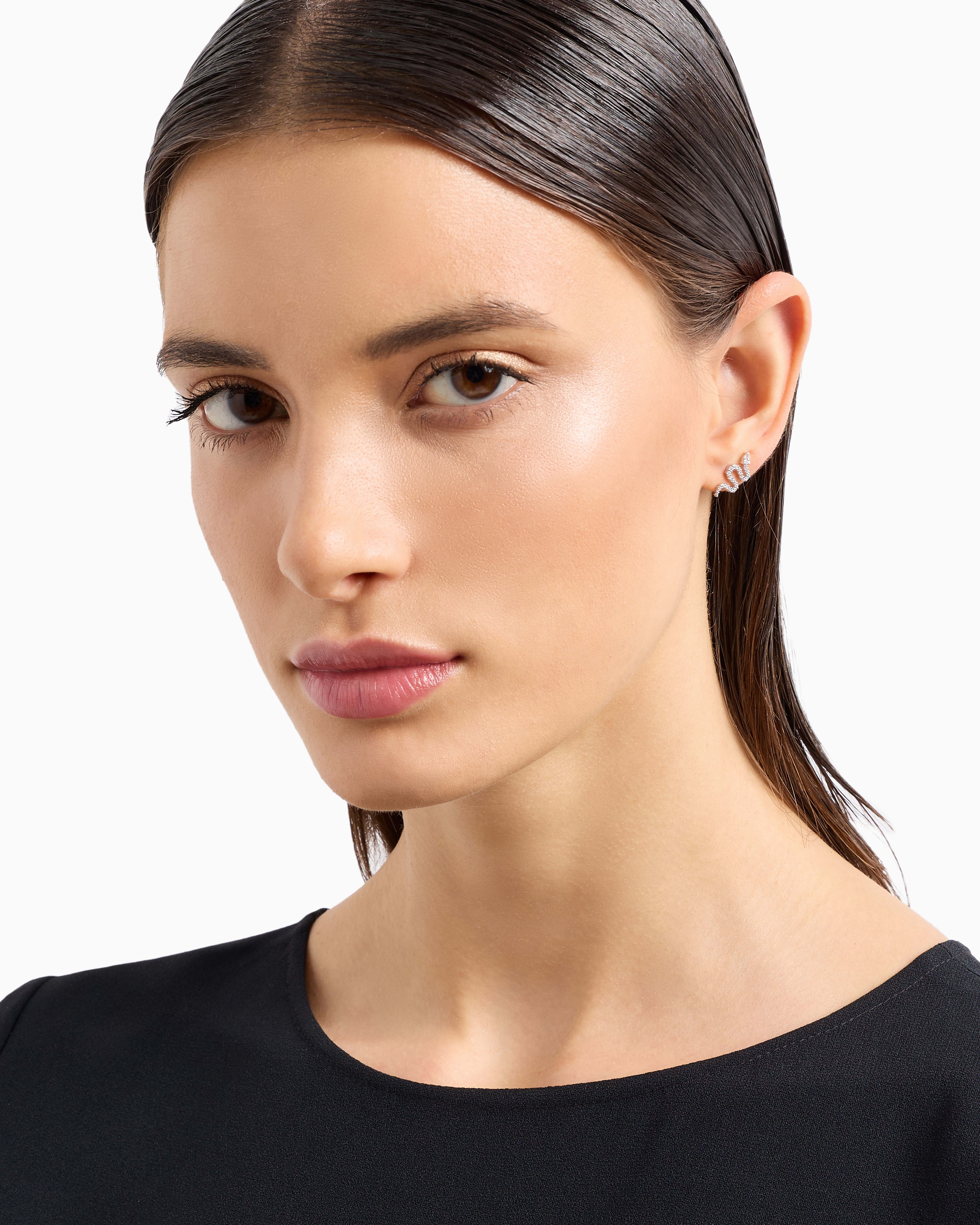 Emporio Armani -  Sterling Silver Stud Earrings, Woman, Multicoloured, Size: TU
