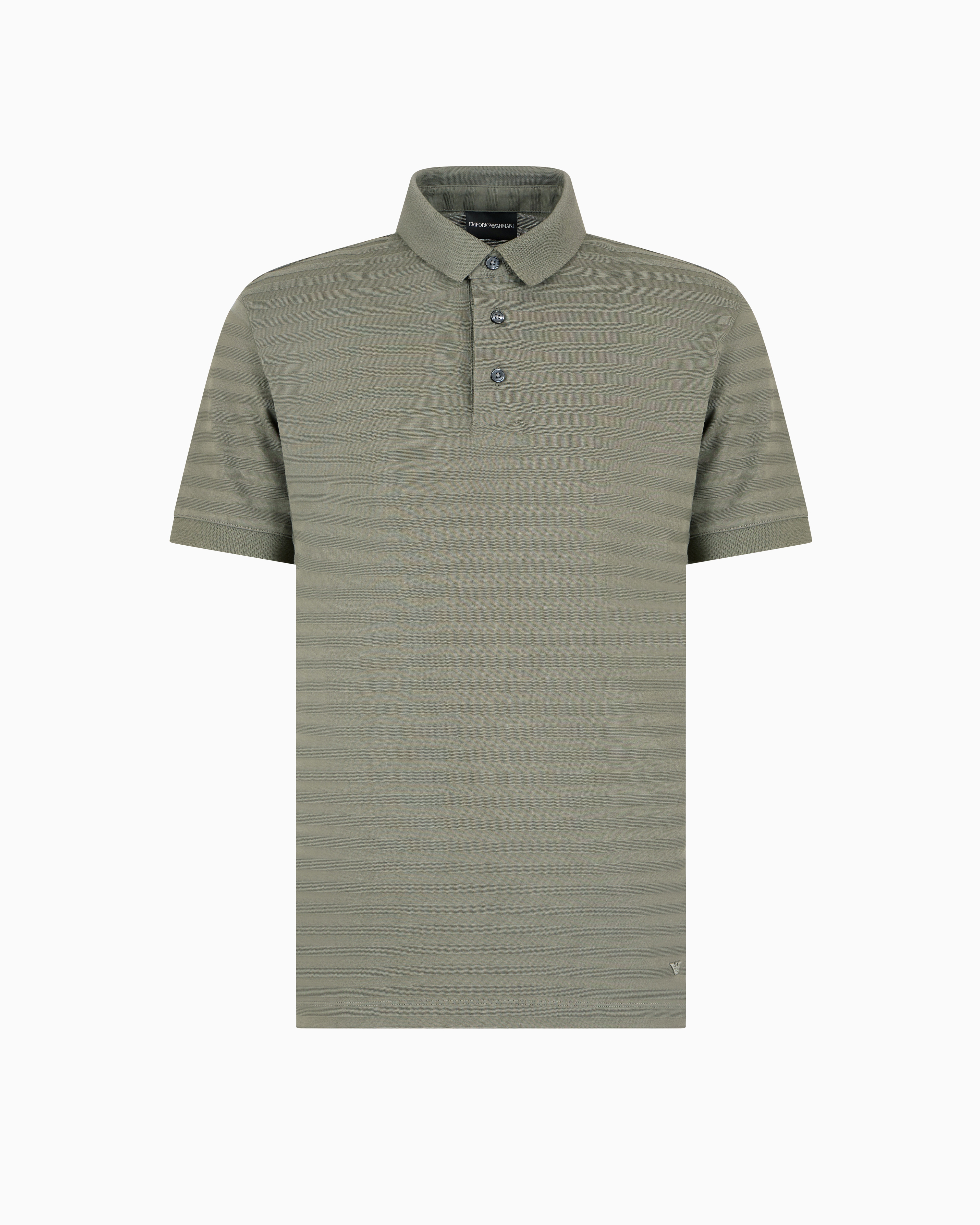 Emporio Armani Stripe Polo Shirt In Blue