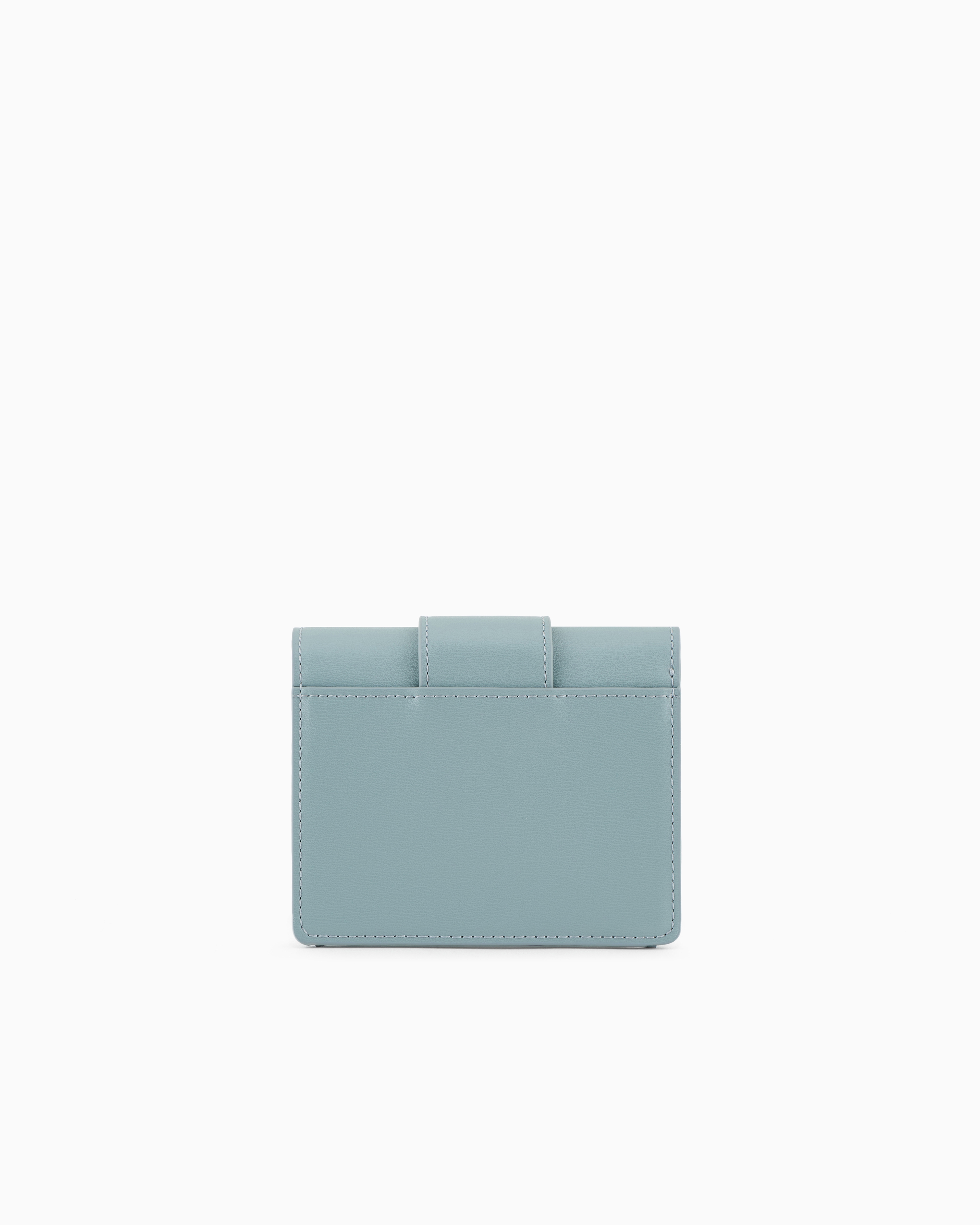 Armani Exchange Small Wallet With Asv Logo In Light Blue
