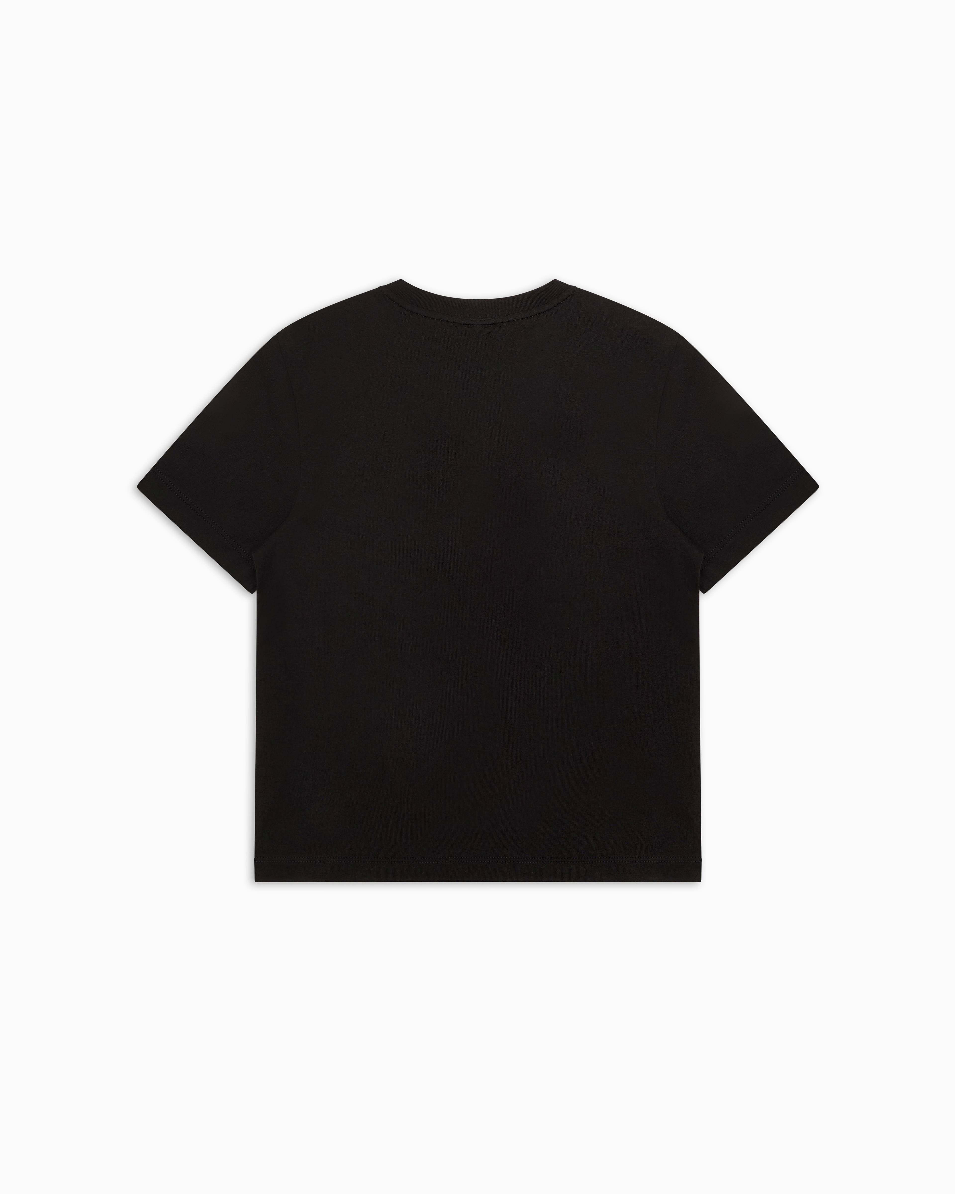 Ea7 Core Identity Boy Cotton Crew-neck T-shirt In Black