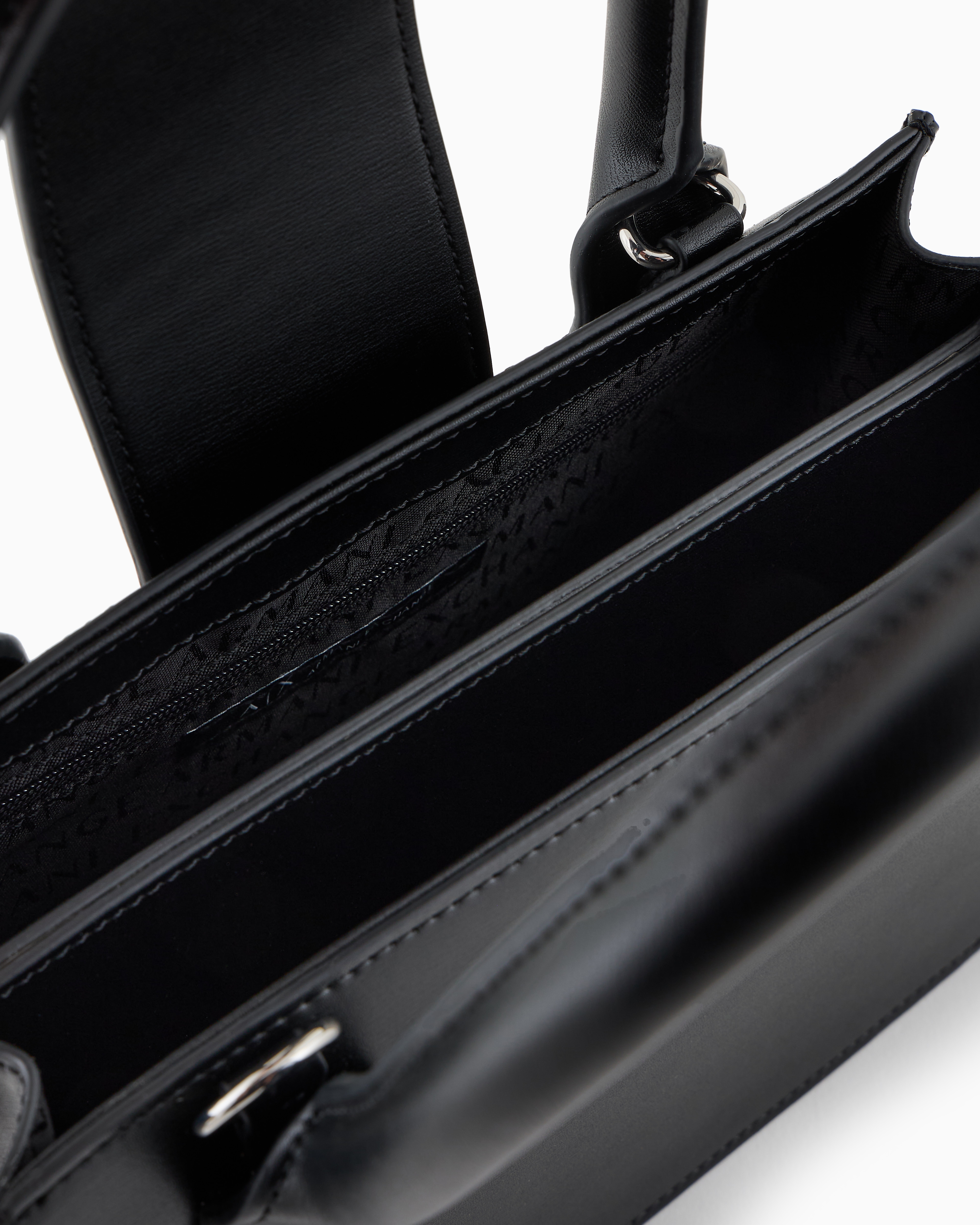 Armani Exchange Asv Small Trapeze Handbag In Black