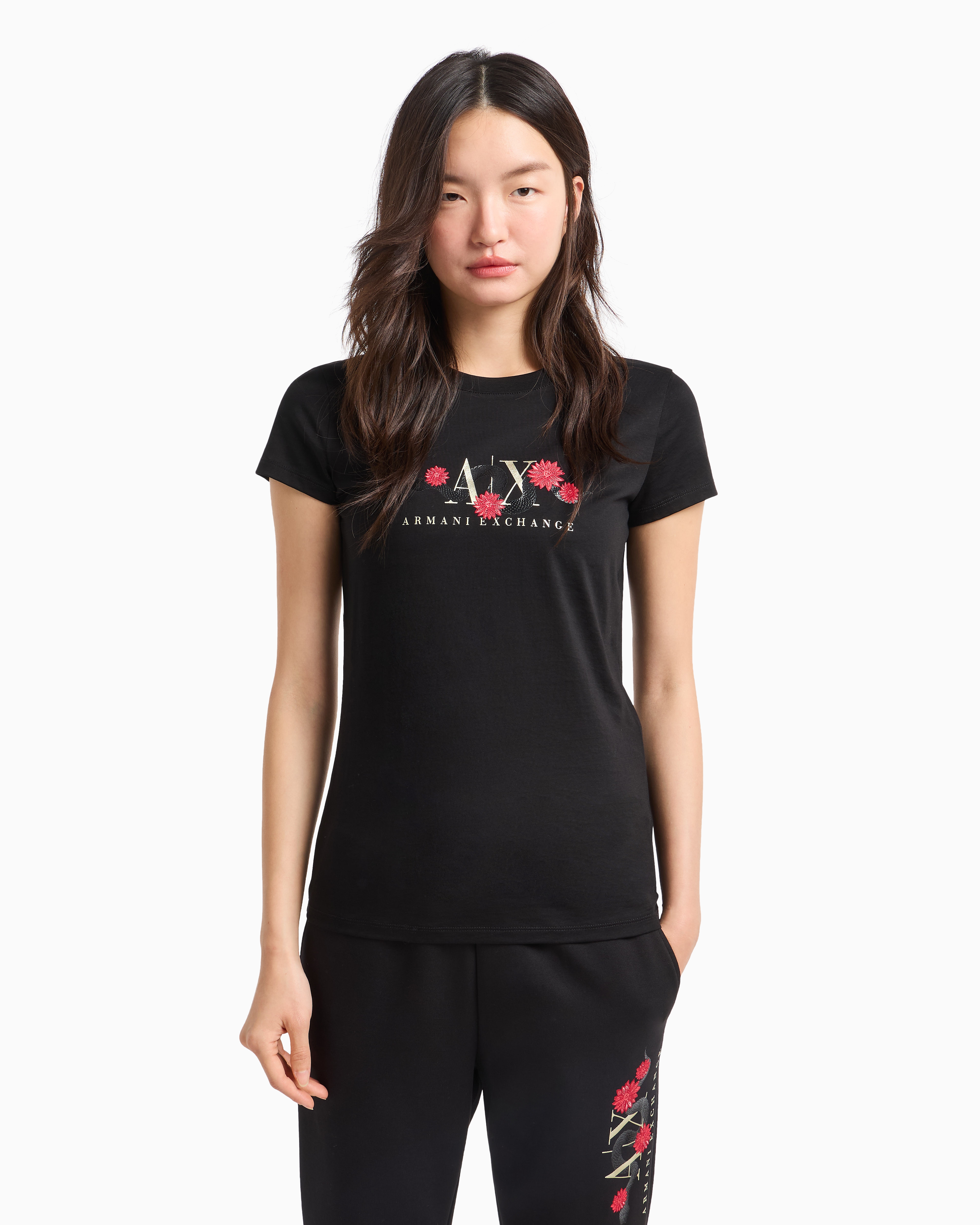 Armani Exchange Slim Fit T-shirts In Black