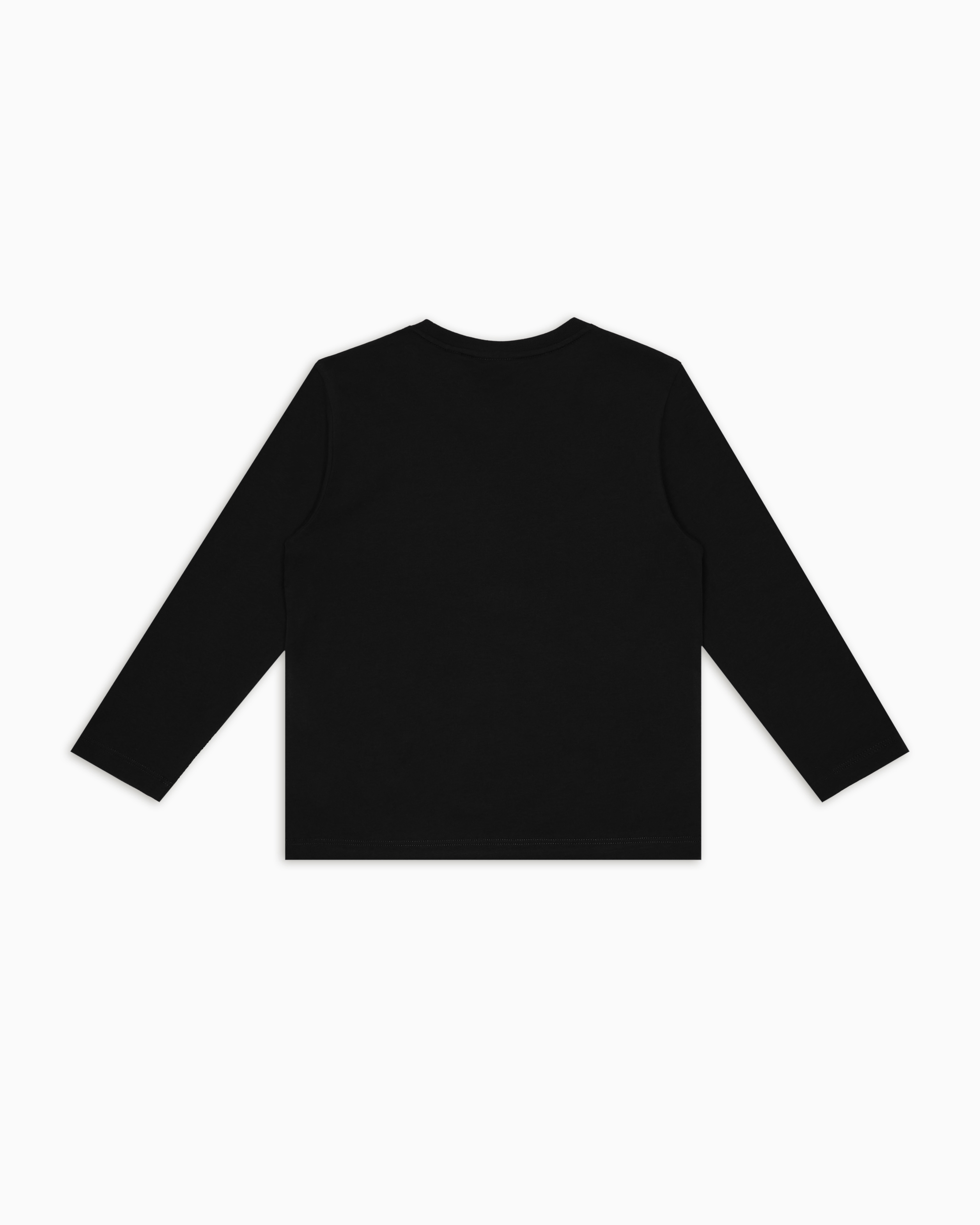 Ea7 Core Identity Boy Cotton Jersey Long-sleeved T-shirt In Black