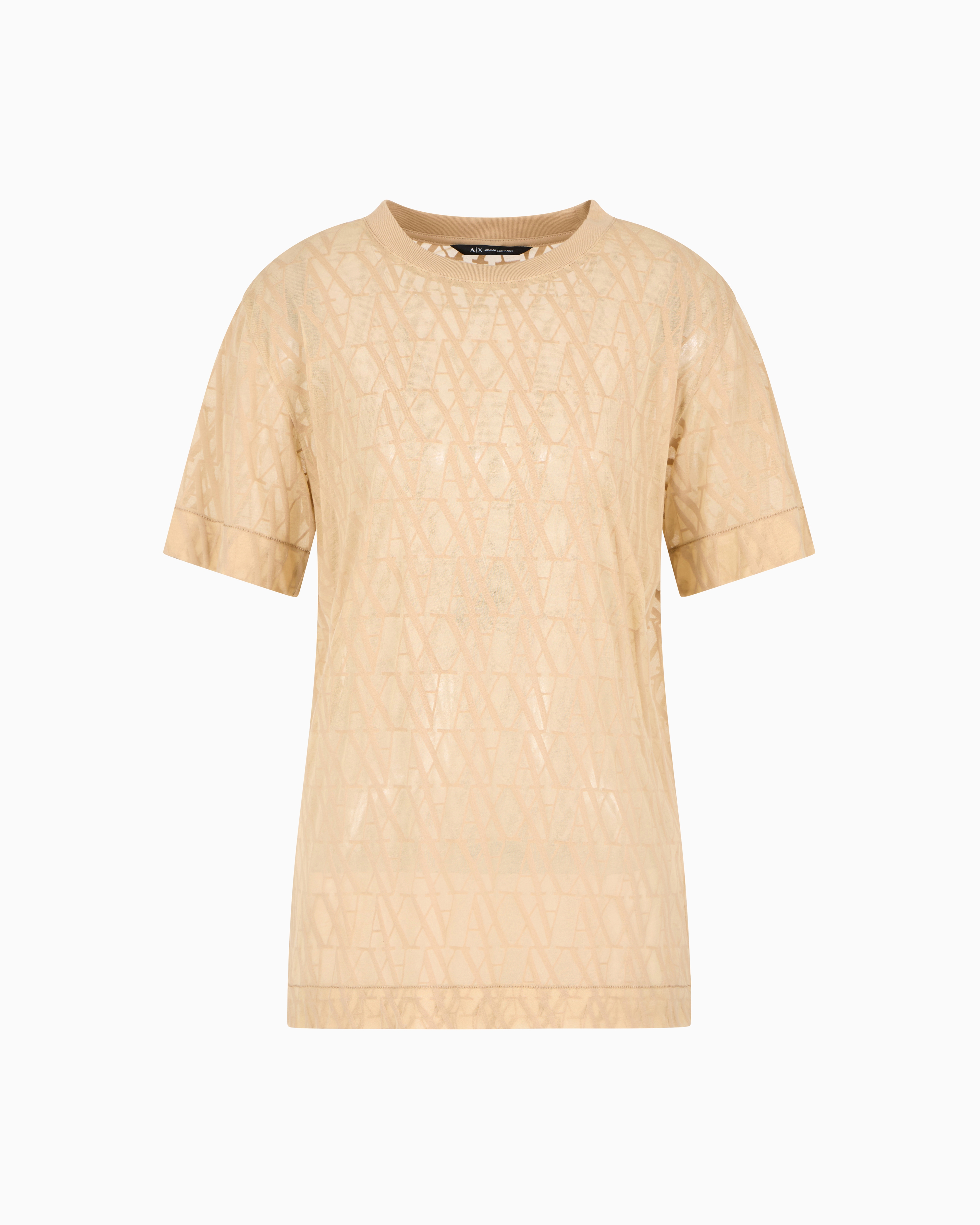 Armani Exchange Regular Fit T-shirts In Beige