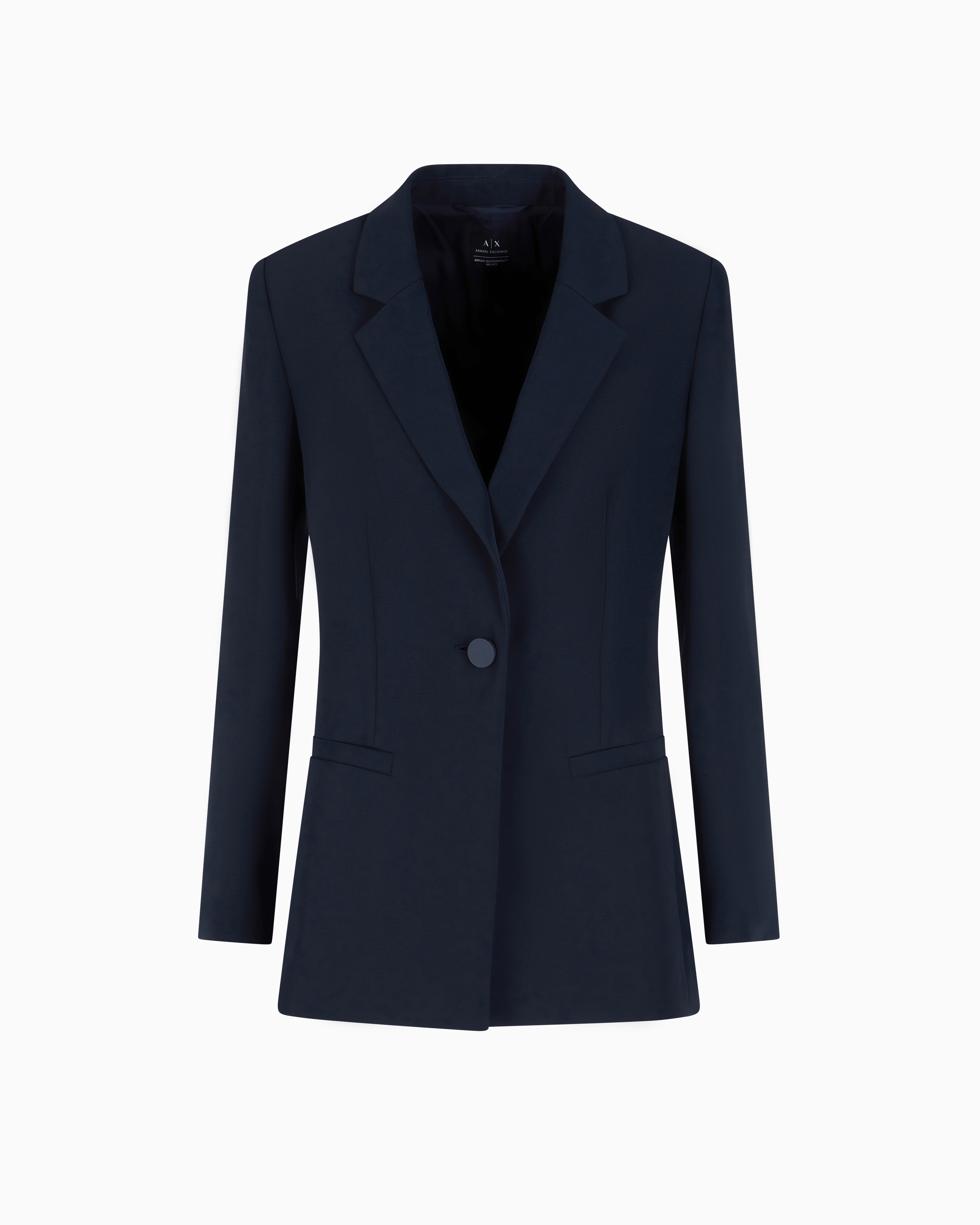 アウターその他 ARMANI EXCHANGE Woman Blazer Blue XW000447AF12750 UB100 ARMANI EXCHANGE Women's Single Breasted Jacket Blue – Pavidas