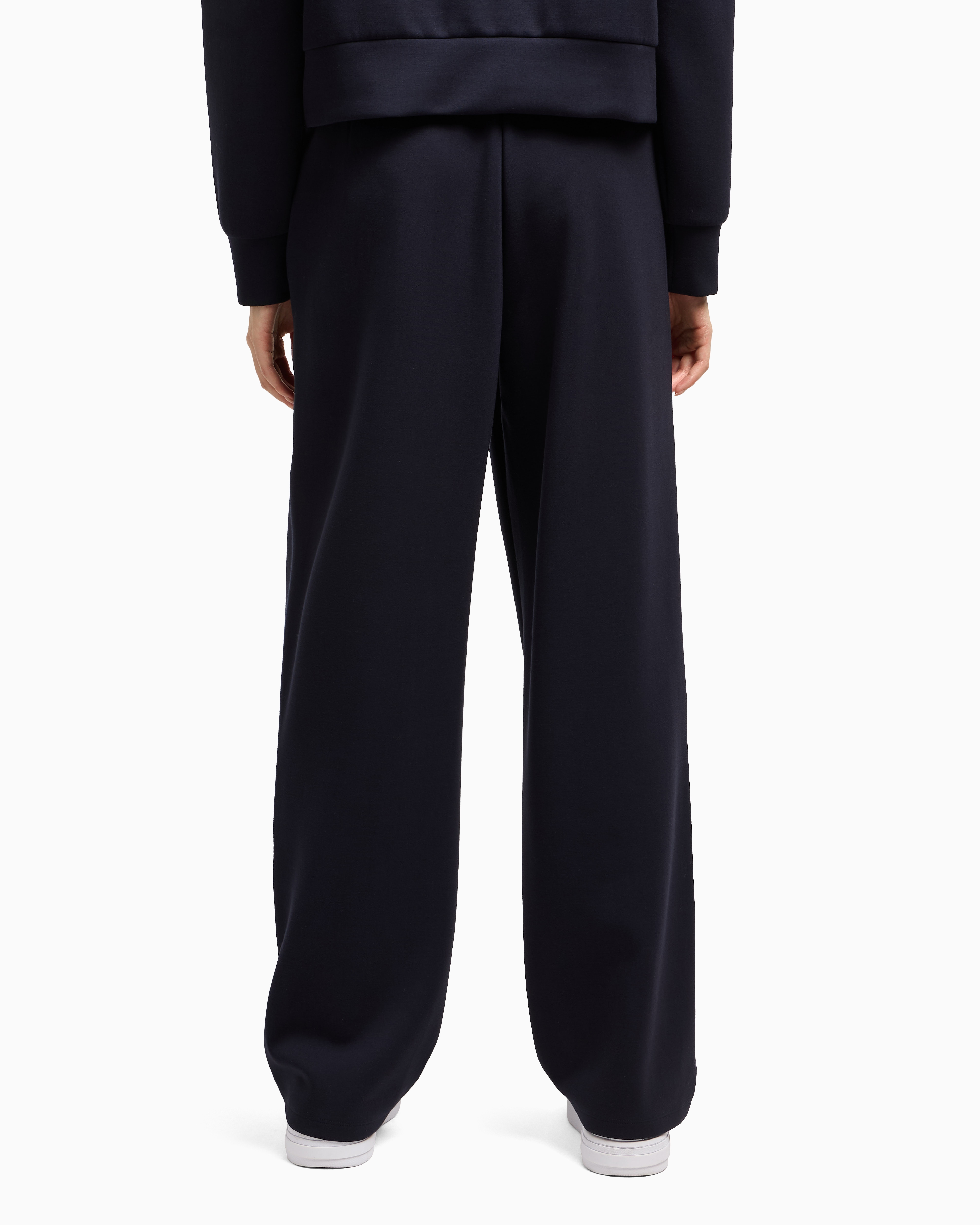 Armani Exchange - Oversized jogger trousers Blue Edition ASV, Woman, Navy_blue, Size: L