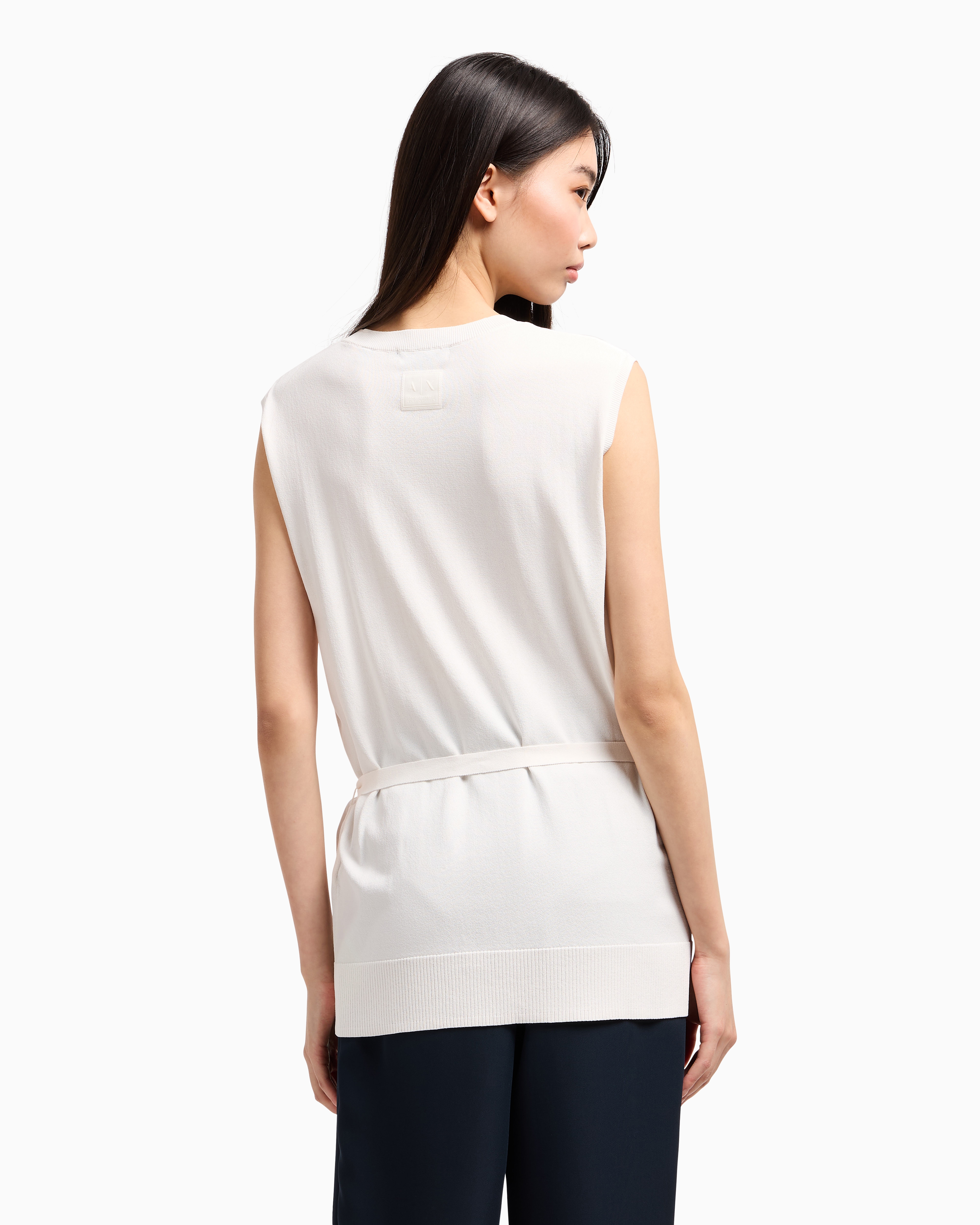 Armani Exchange - Top with belt, Woman, White, Size: