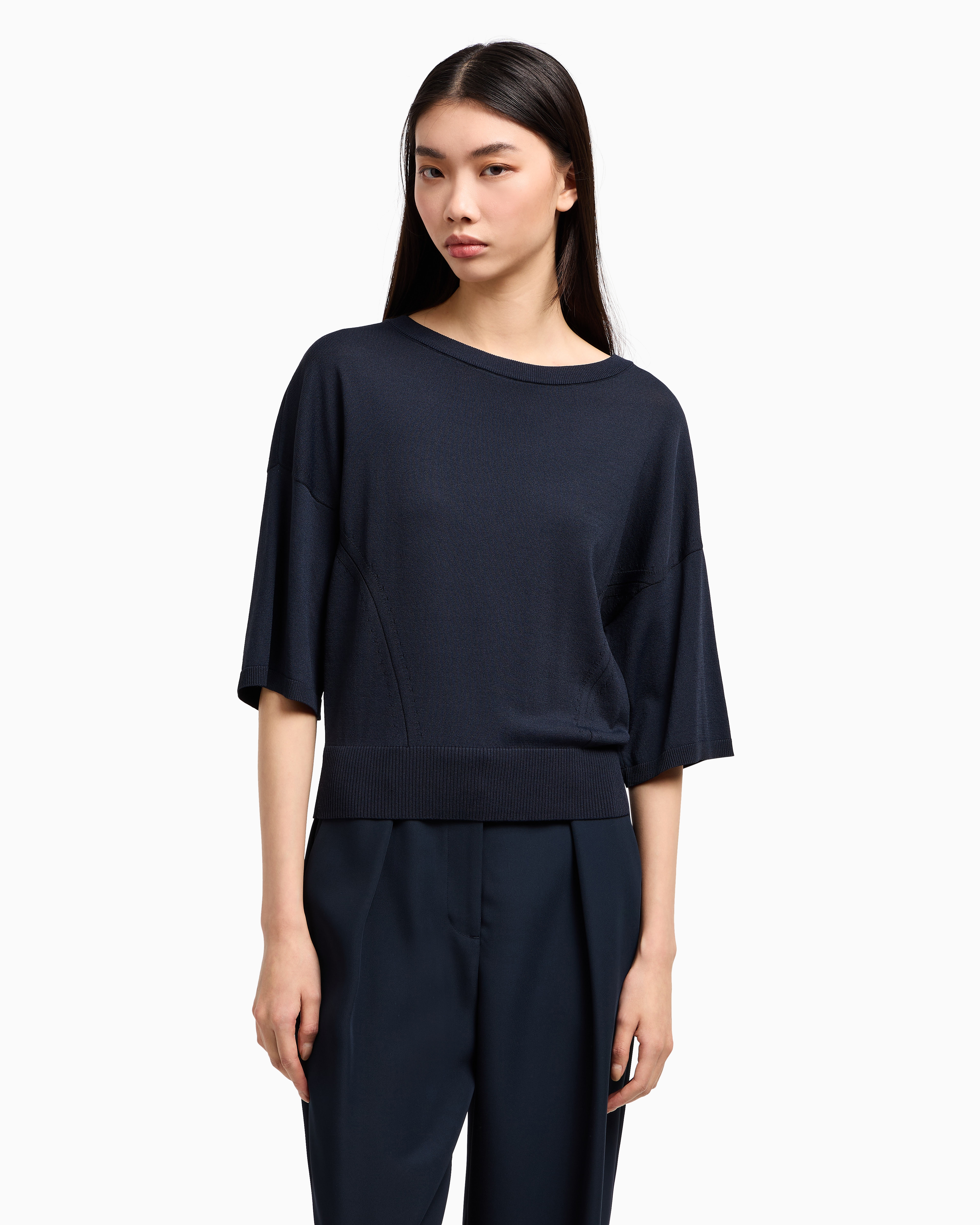 Armani Exchange - Jumpers, Woman, Navy Blue, Size: