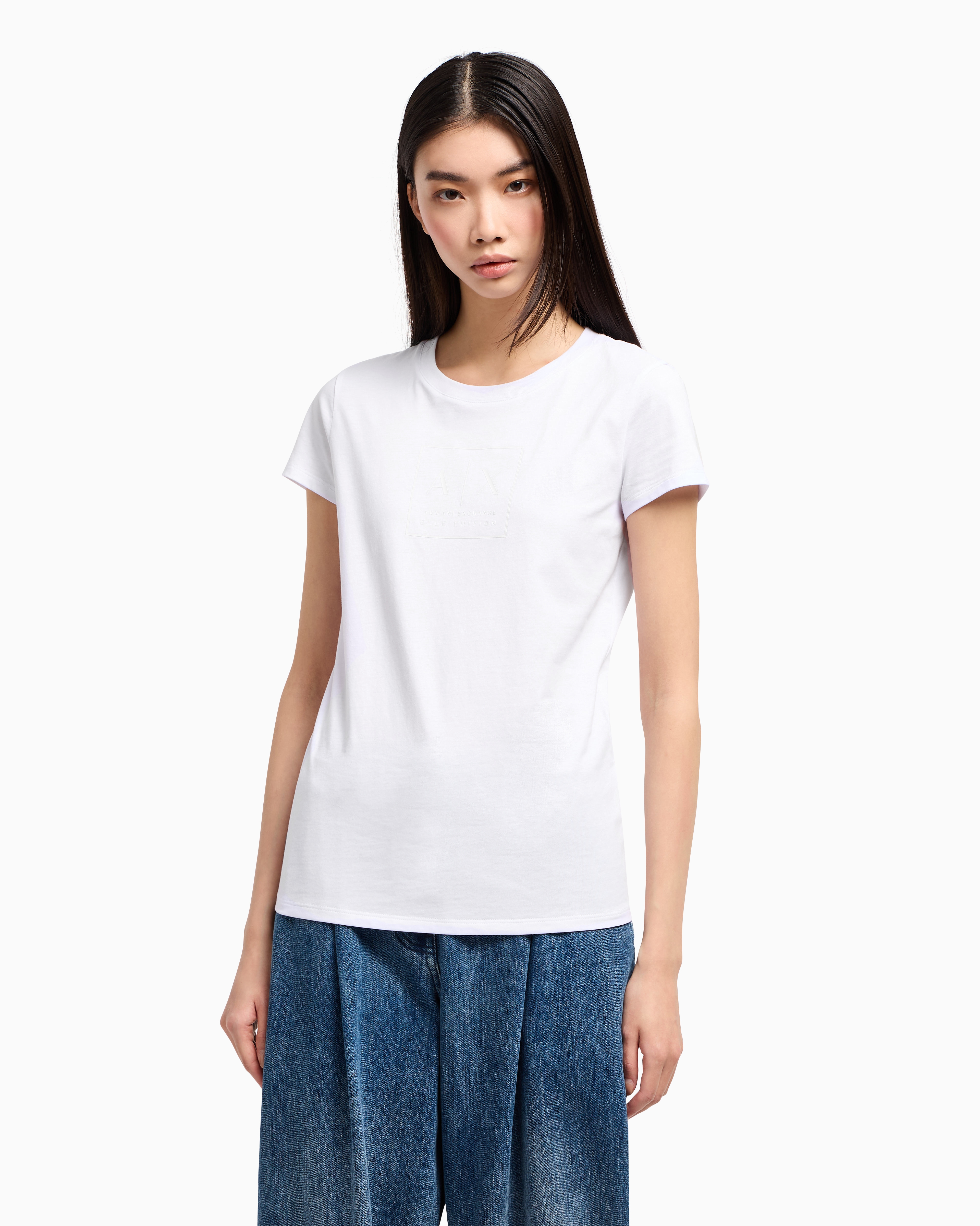 Armani Exchange Slim Fit T-shirts In White