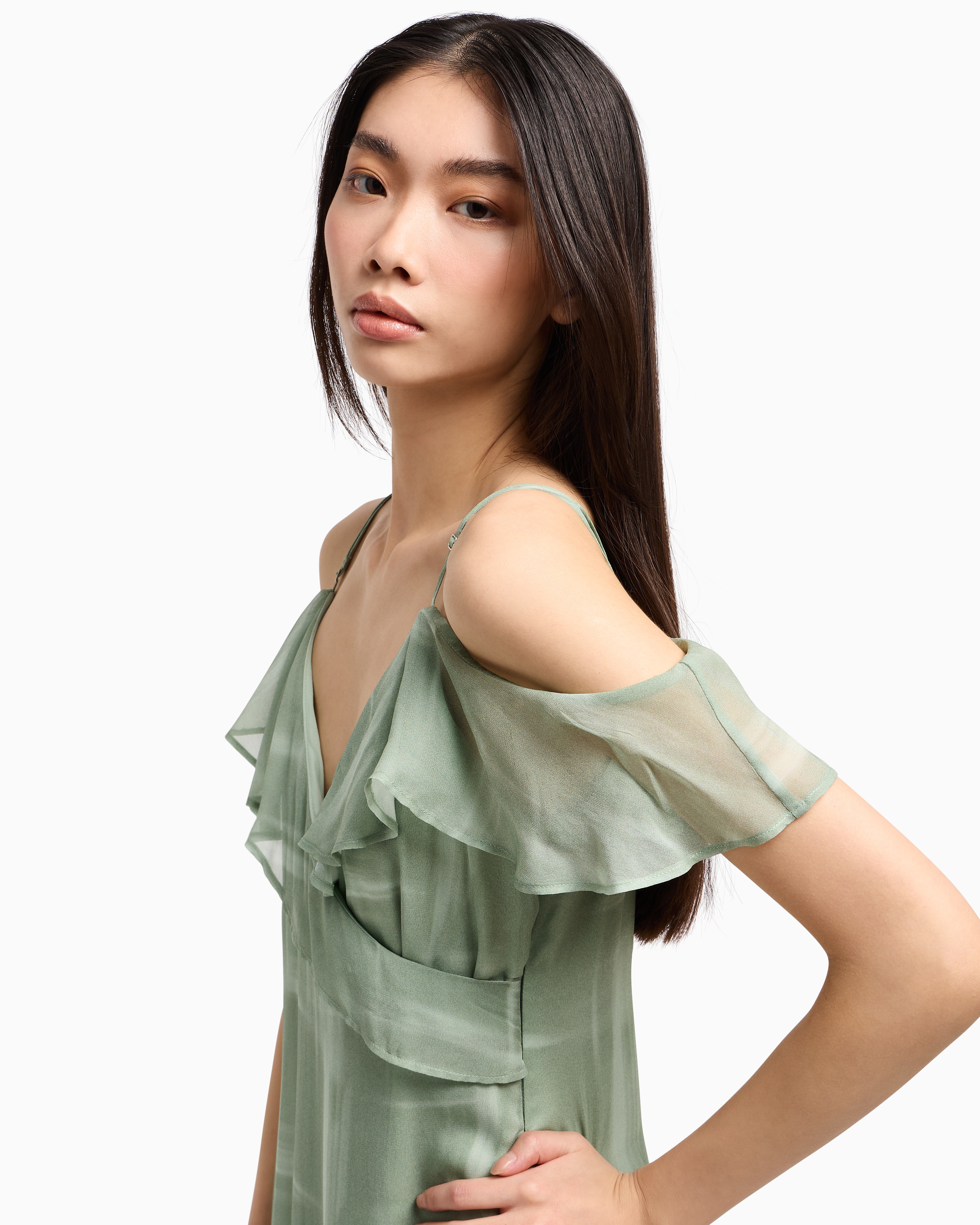 Armani Exchange Midi Dresses In Green