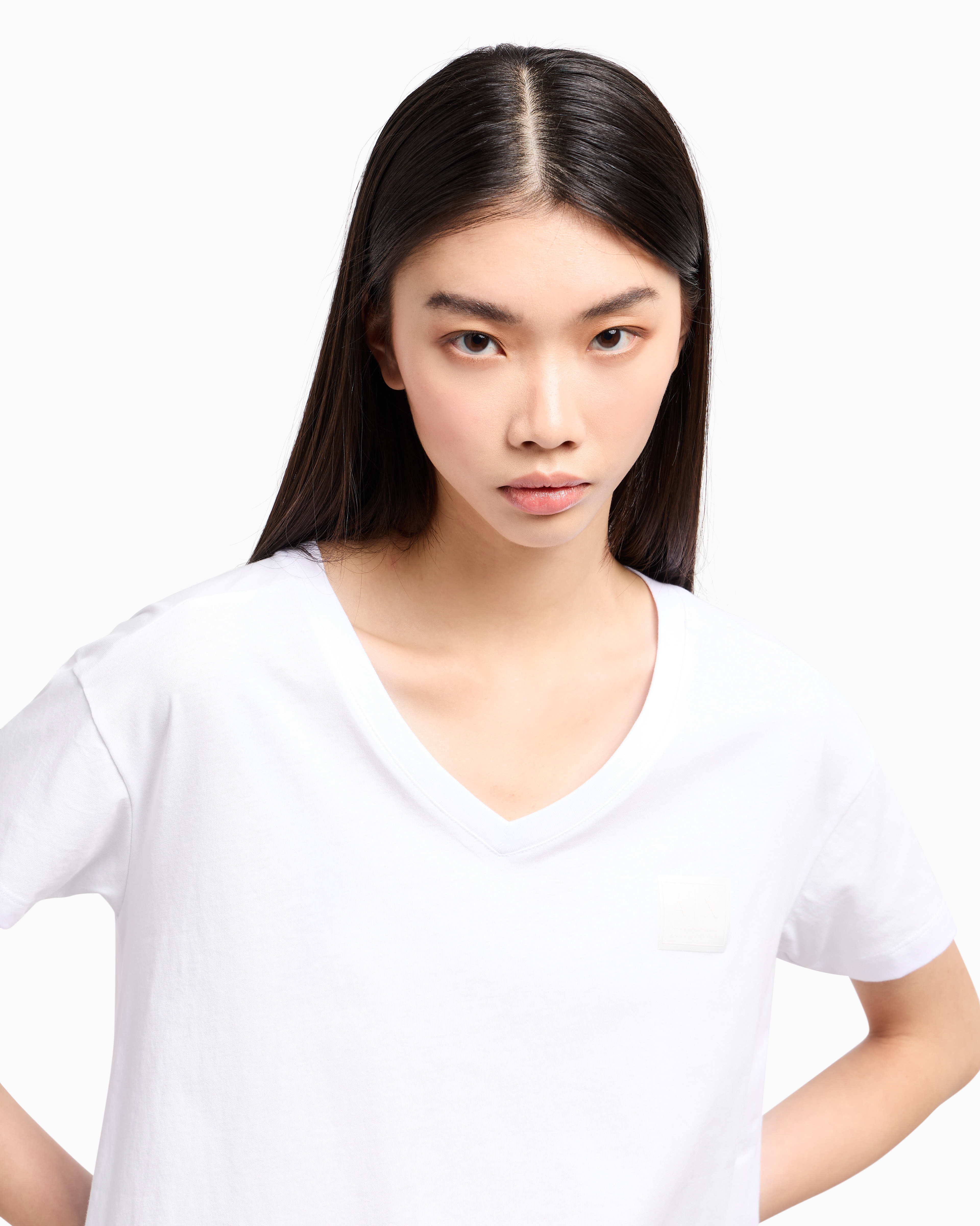 Armani Exchange - Relaxed Fit T-Shirts, Woman, White, Size: