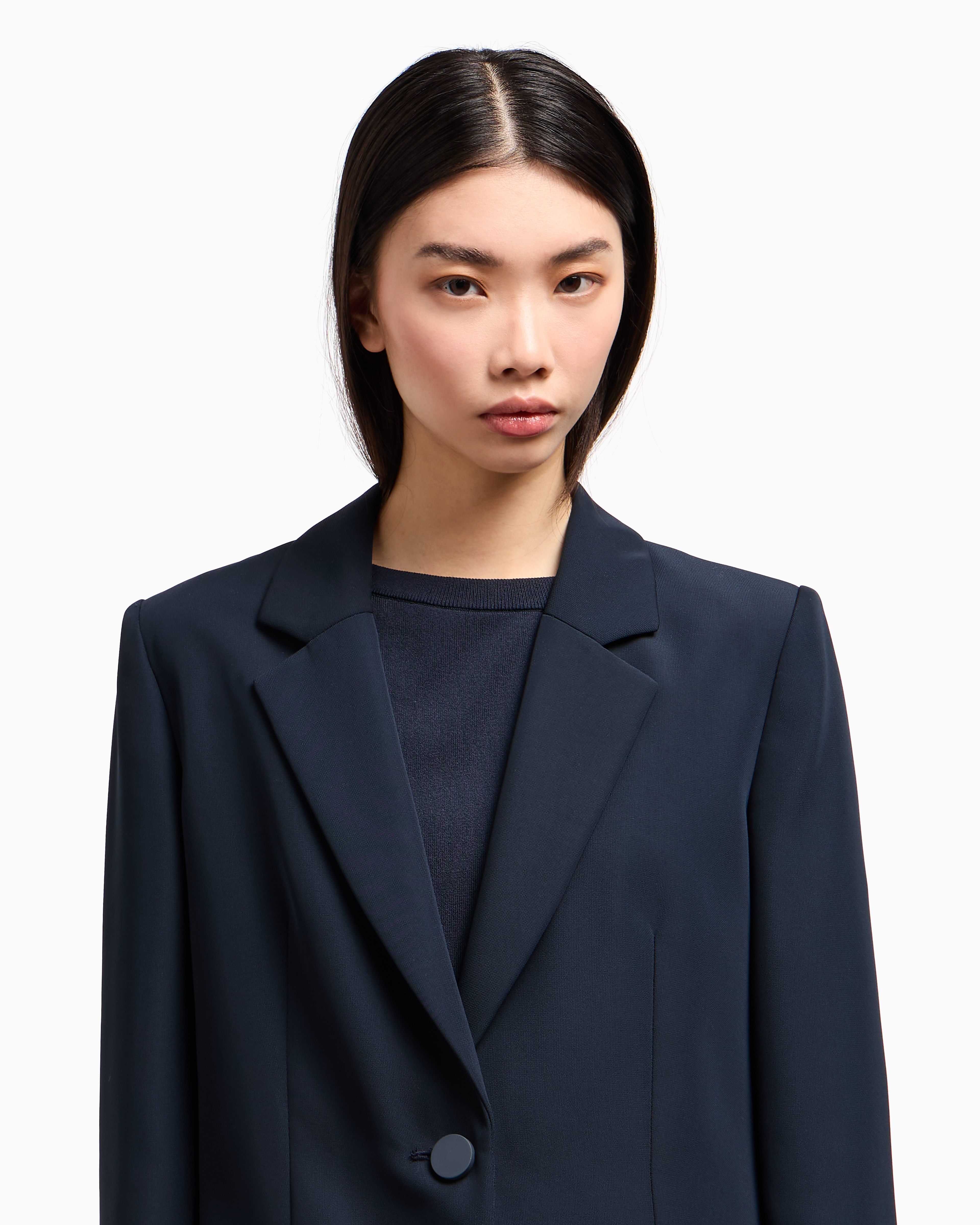アウターその他 ARMANI EXCHANGE Woman Blazer Blue XW000447AF12750 UB100 Single breasted jacket with one button | Armani Exchange