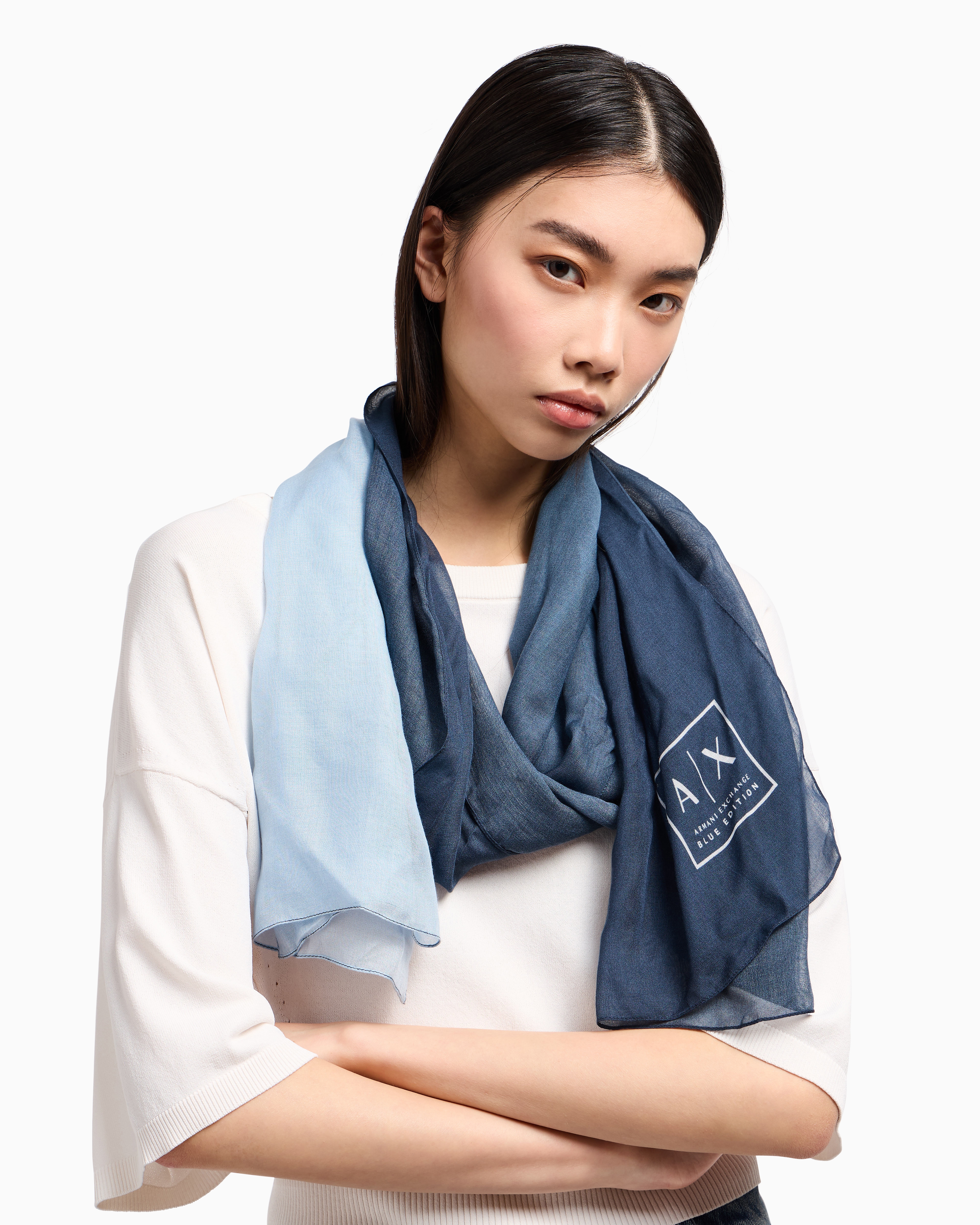 Armani Exchange - Scarves, Woman, Blue, Size: TU