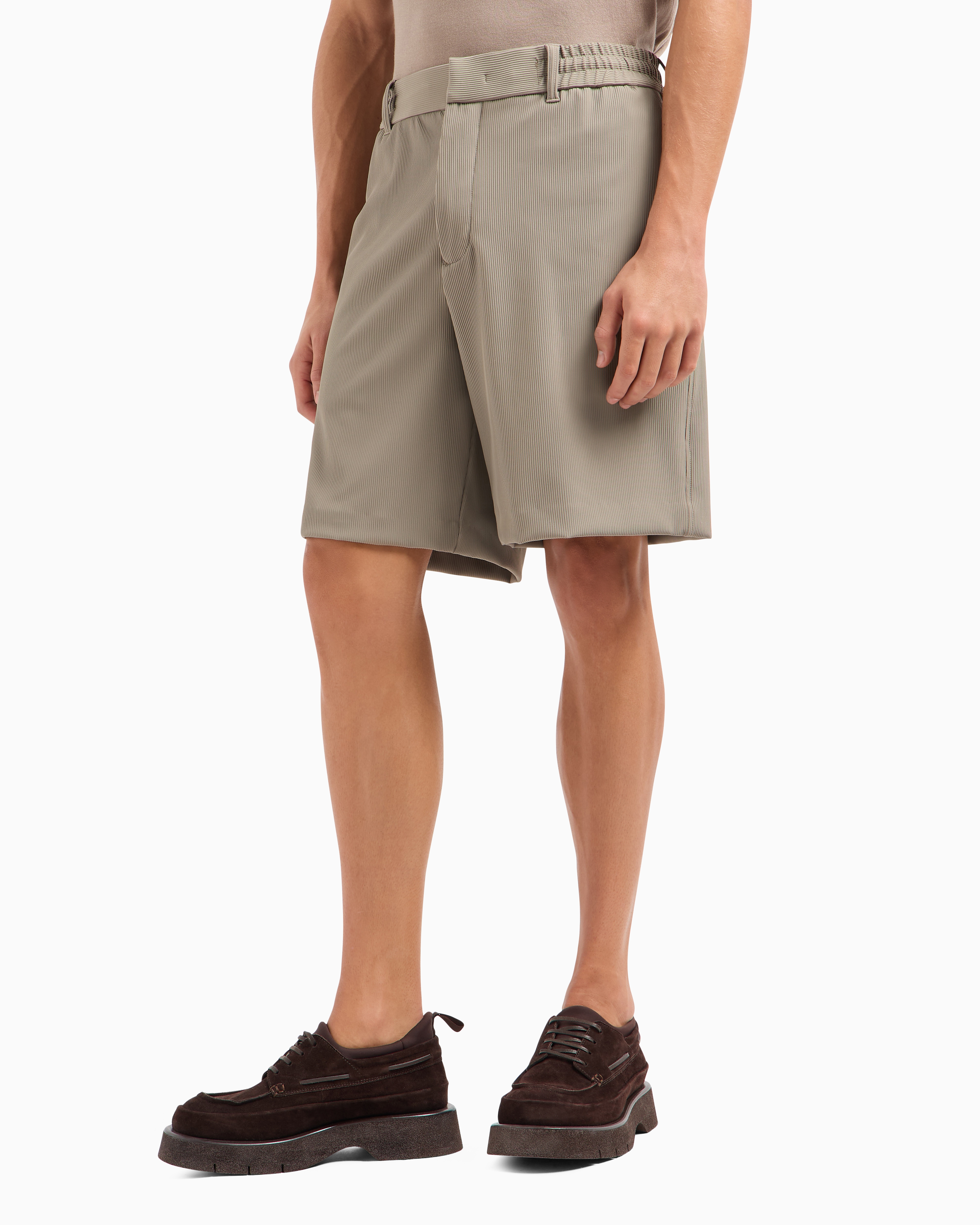Emporio Armani Bermuda Shorts In Beige