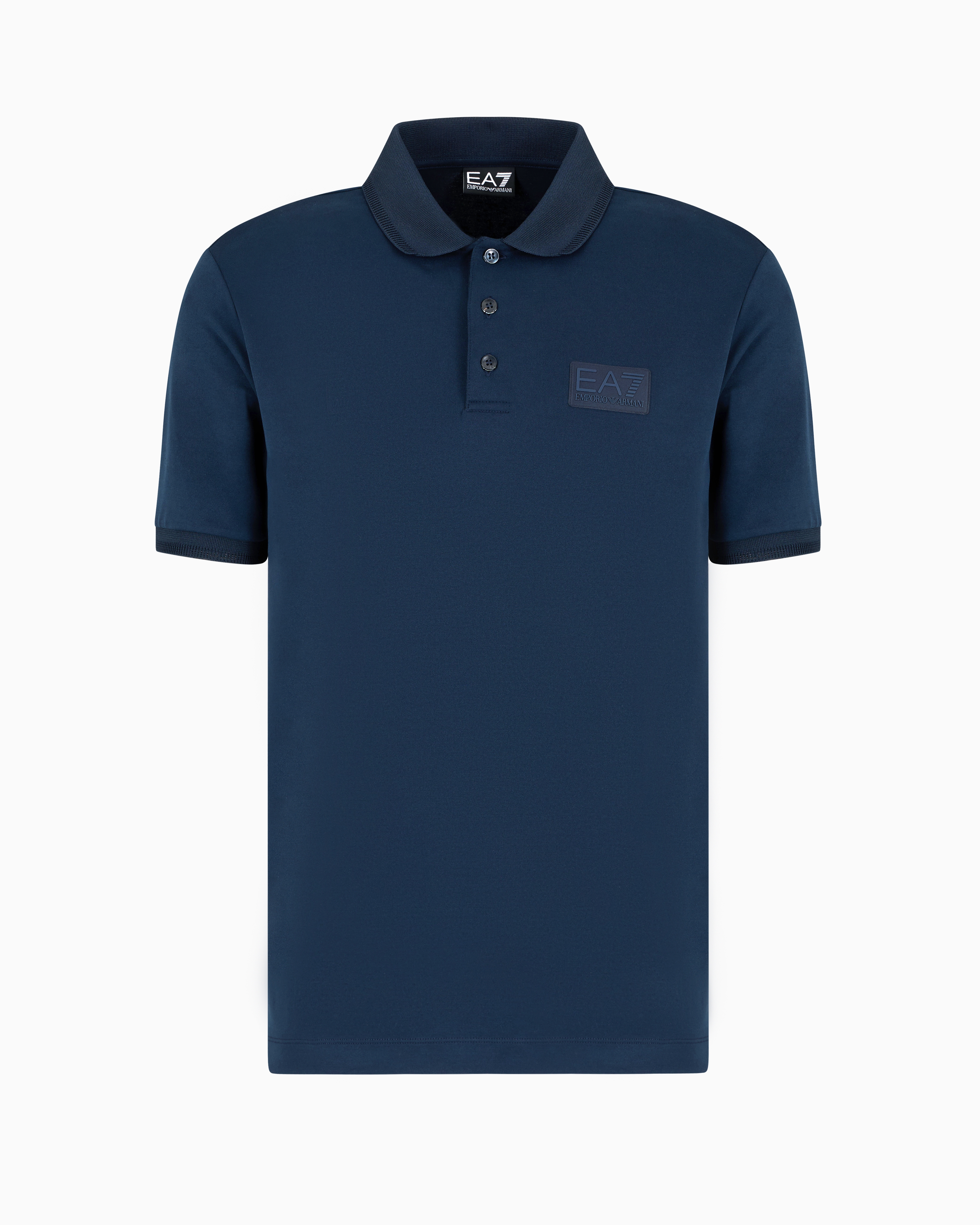 EA7 LUX IDENTITY MODAL-BLEND POLO SHIRT