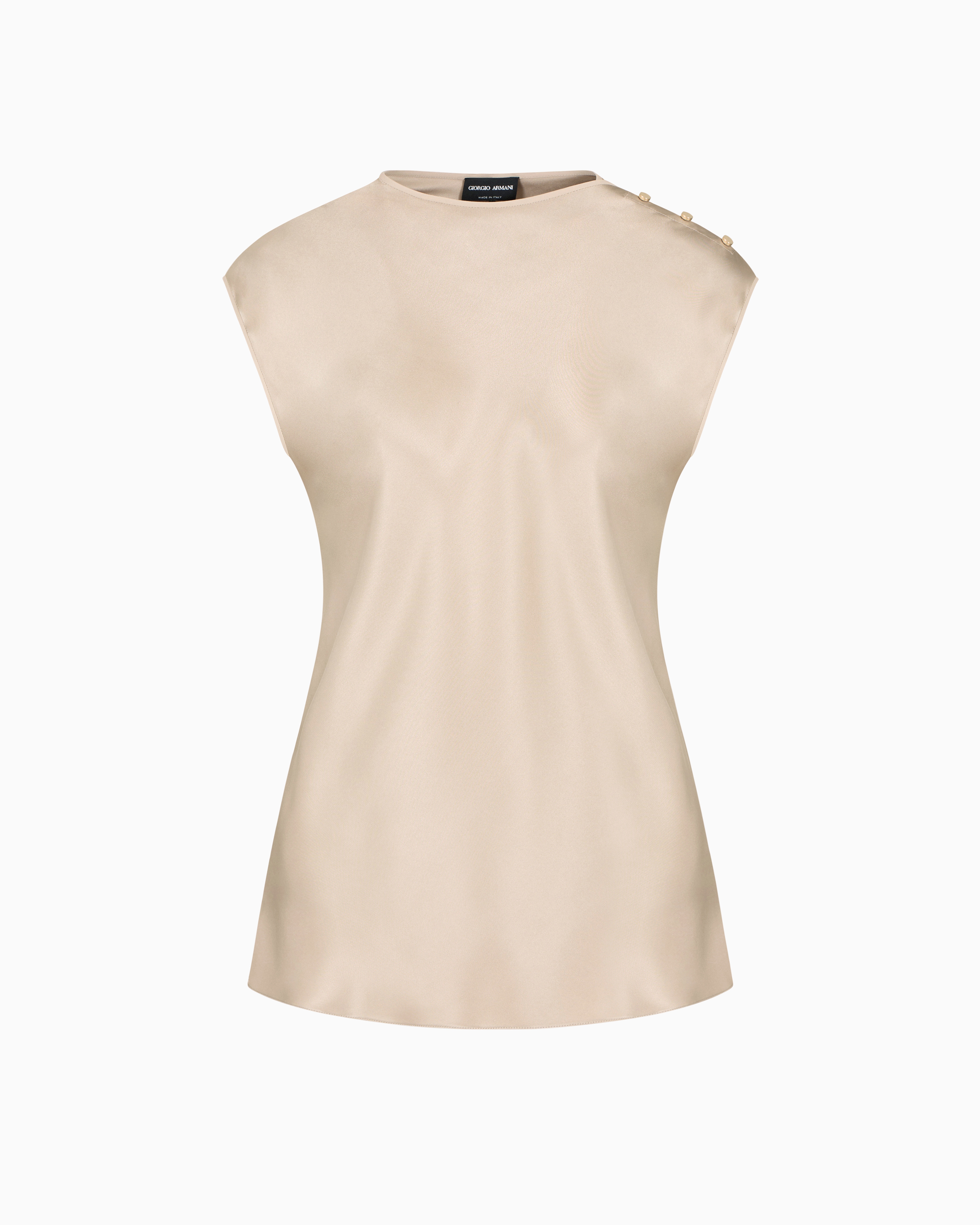 Giorgio Armani Blouse In Double Silk Satin In Beige