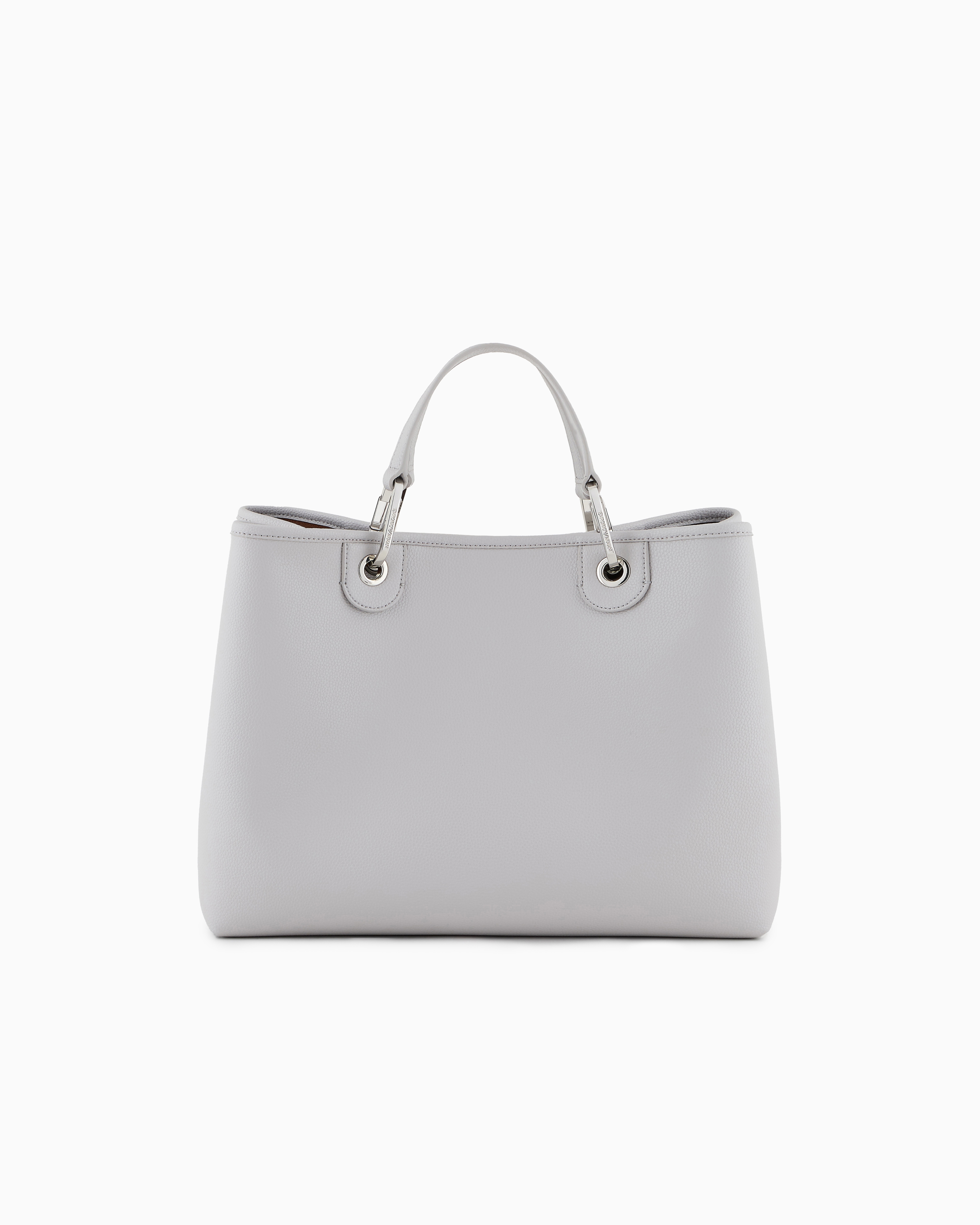 Emporio Armani Medium Myea Shopper Bag With Deer Print In Grey
