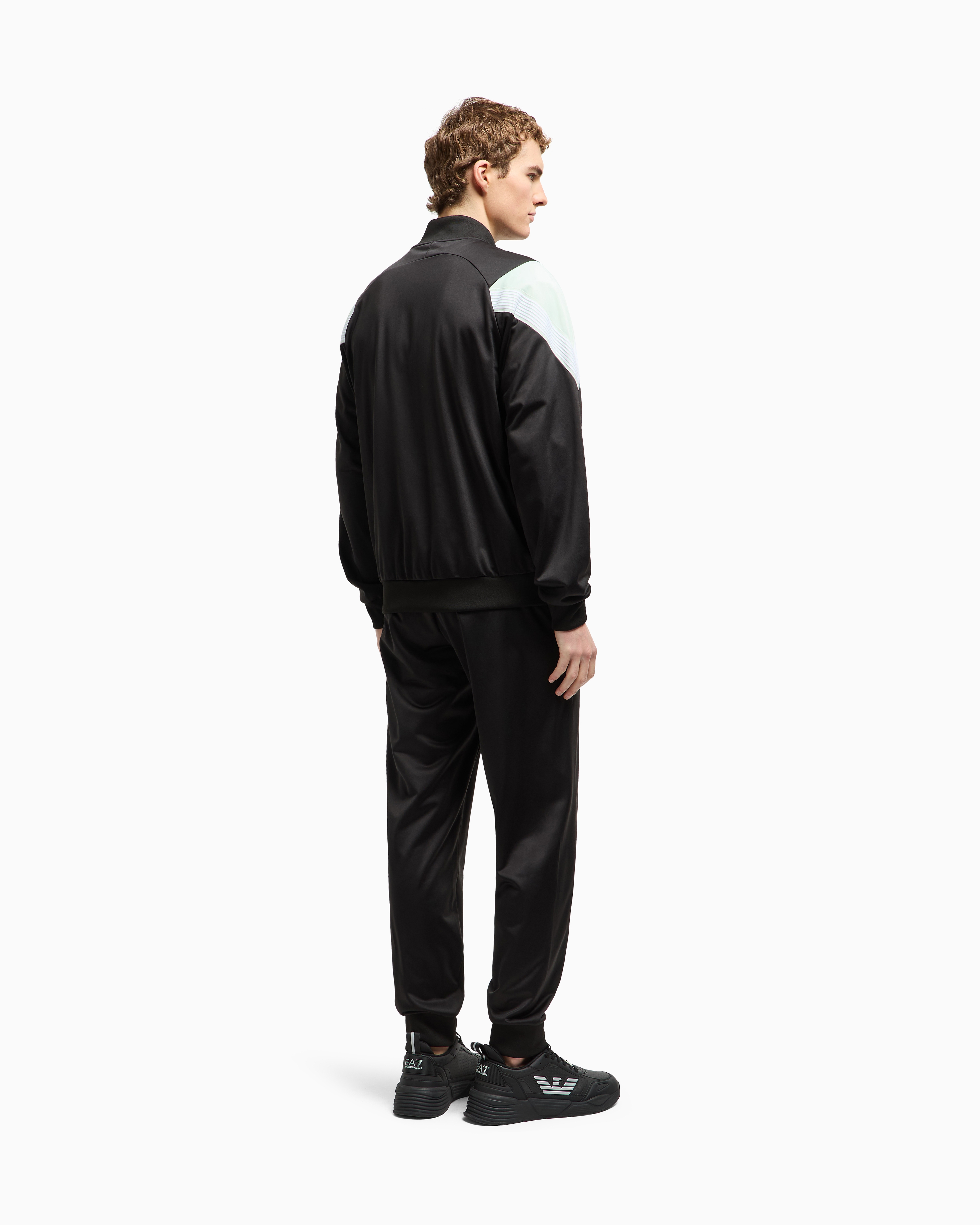 Ea7 7 Lines Tracksuit In Technical Fabric In Black
