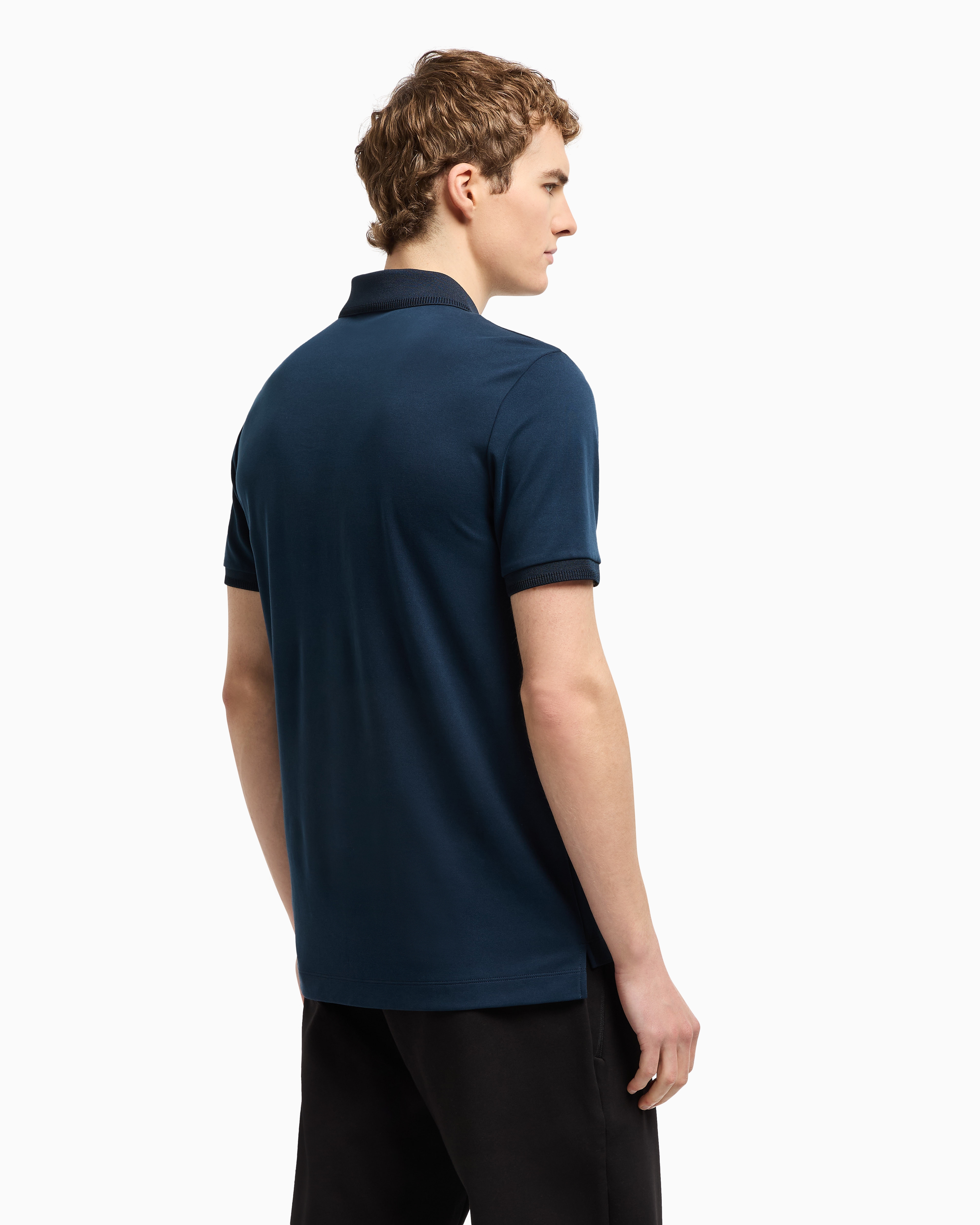 EA7 LUX IDENTITY MODAL-BLEND POLO SHIRT